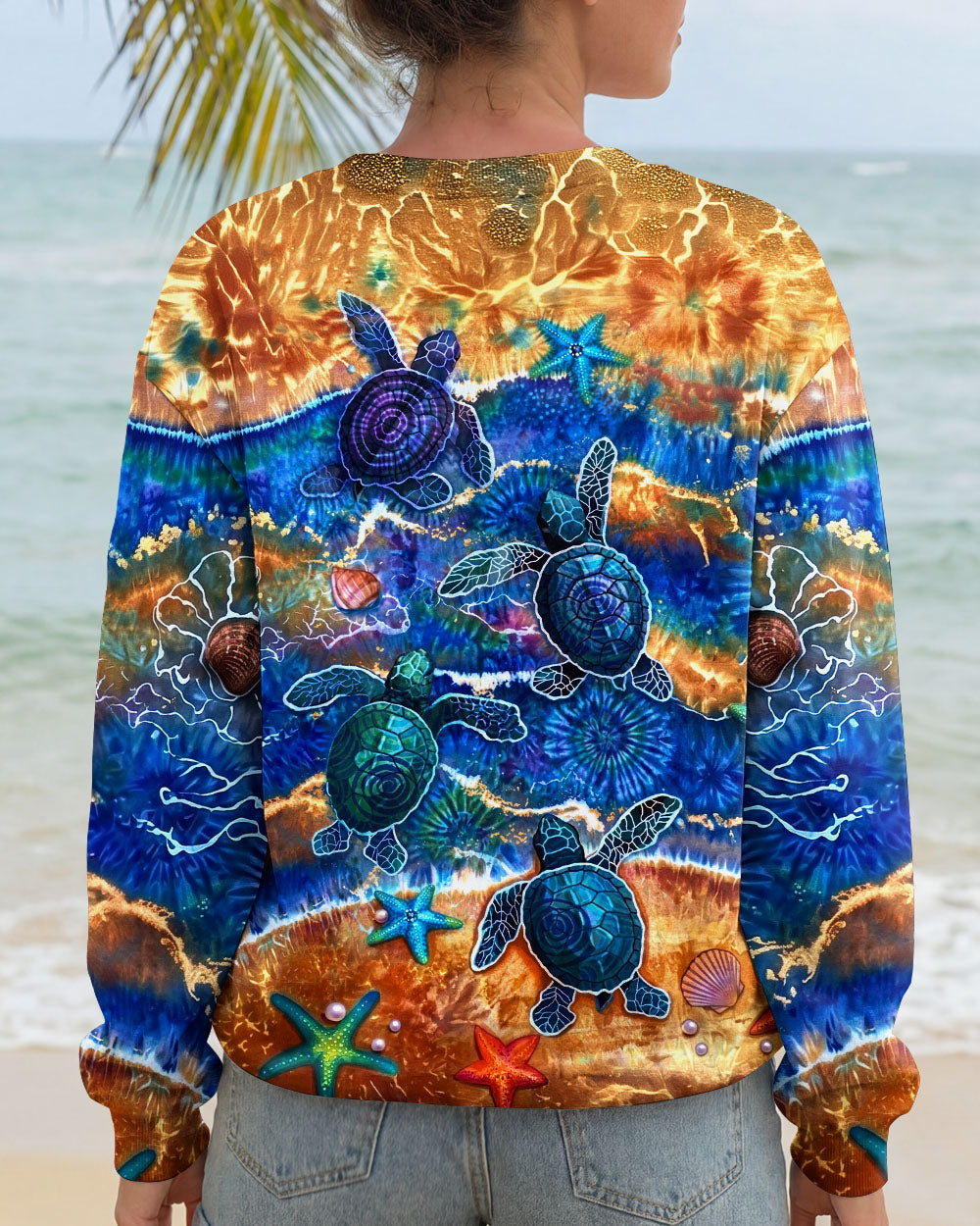 SEA TURTLE WAVES ALL OVER PRINT  - TLNT1404263