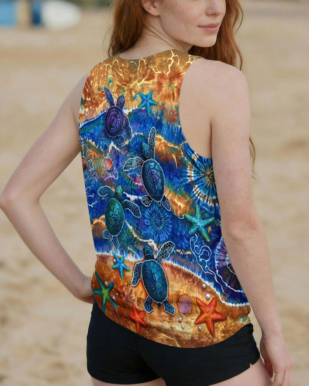 SEA TURTLE WAVES ALL OVER PRINT  - TLNT1404263