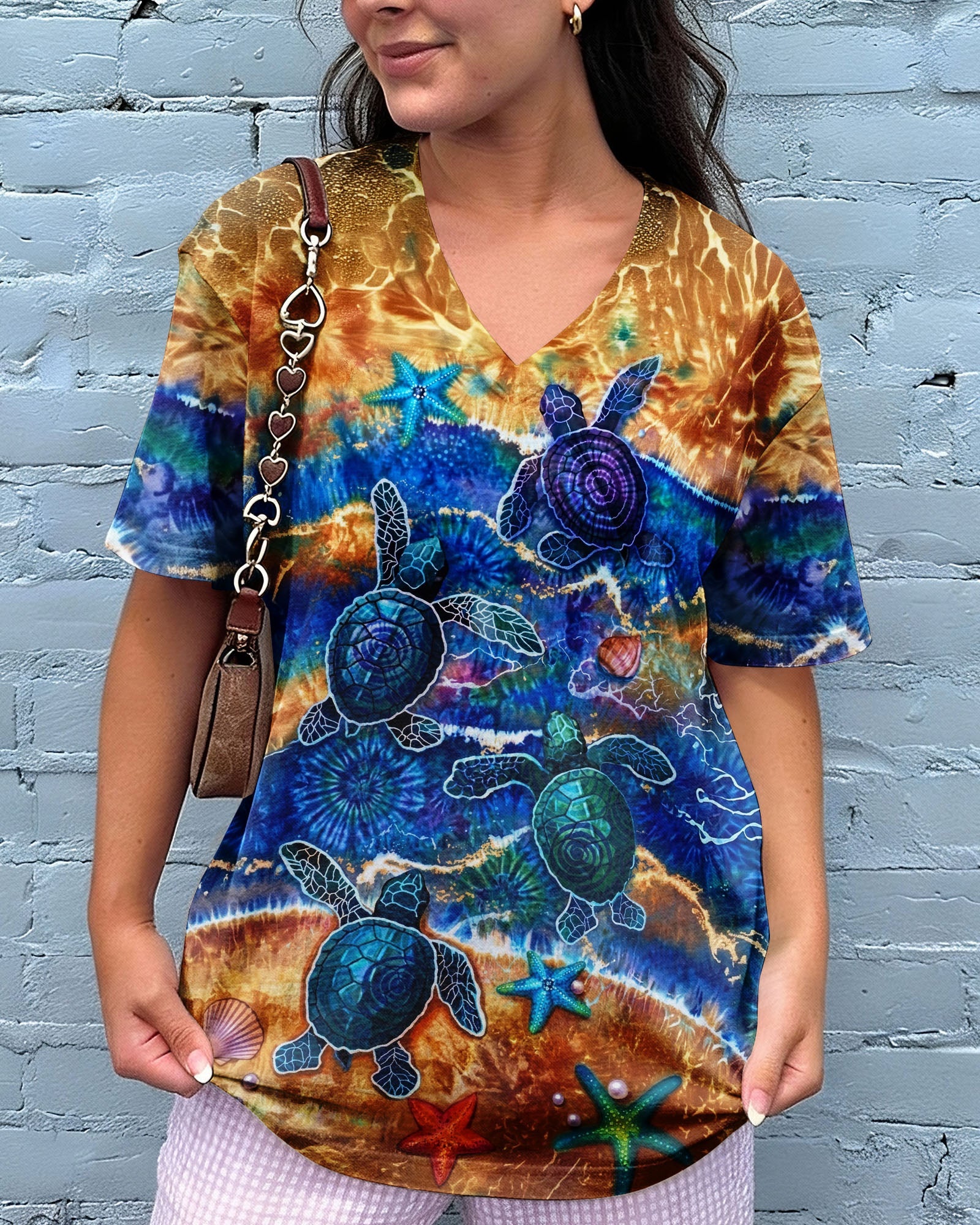 SEA TURTLE WAVES ALL OVER PRINT  - TLNT1404263