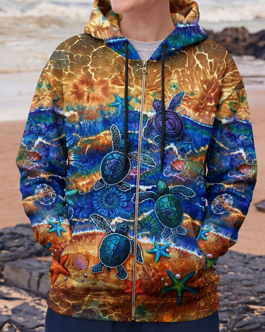 SEA TURTLE WAVES ALL OVER PRINT  - TLNT1404263