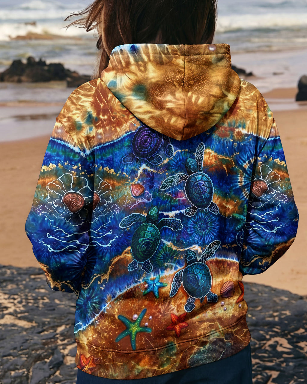 SEA TURTLE WAVES ALL OVER PRINT  - TLNT1404263