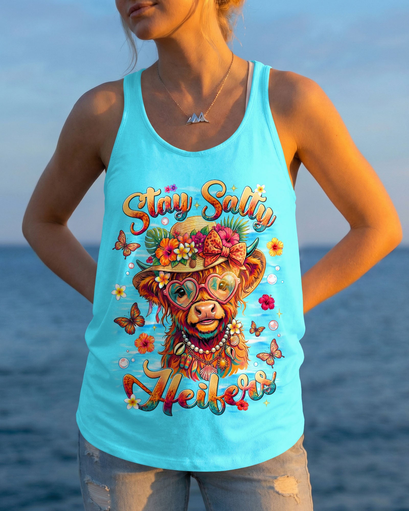 STAY SALTY HEIFERS COW BEACH ALL OVER PRINT  - TLNT1805261