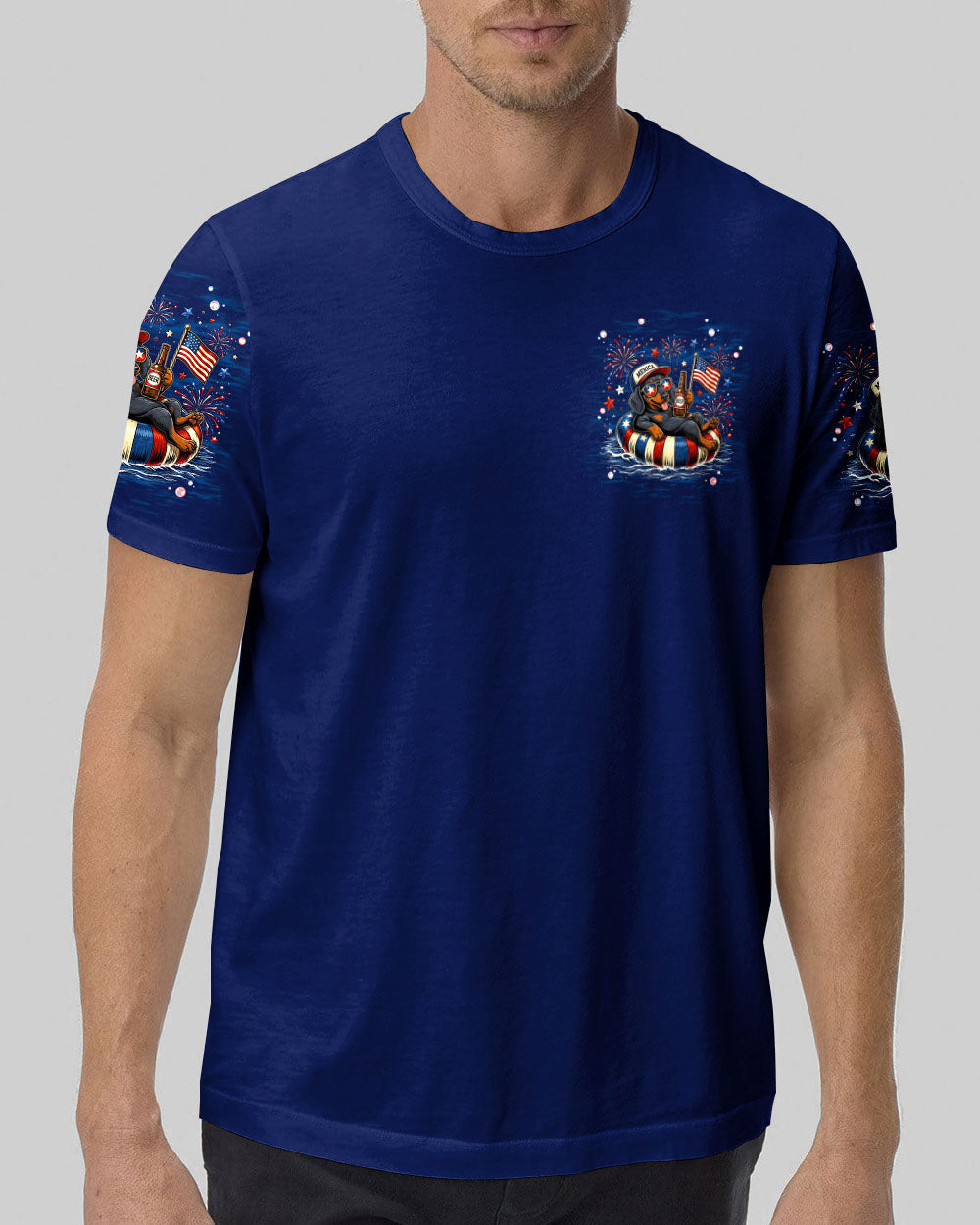 LAND OF THE FREE DACHSHUND DOG RED WHITE & BLUE ALL OVER PRINT  - TLNT1905263
