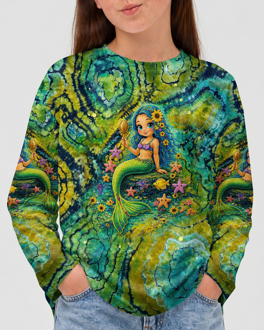MERMAID KISSES STARFISH WISHES KIDS ALL OVER PRINT - TLNT2505261