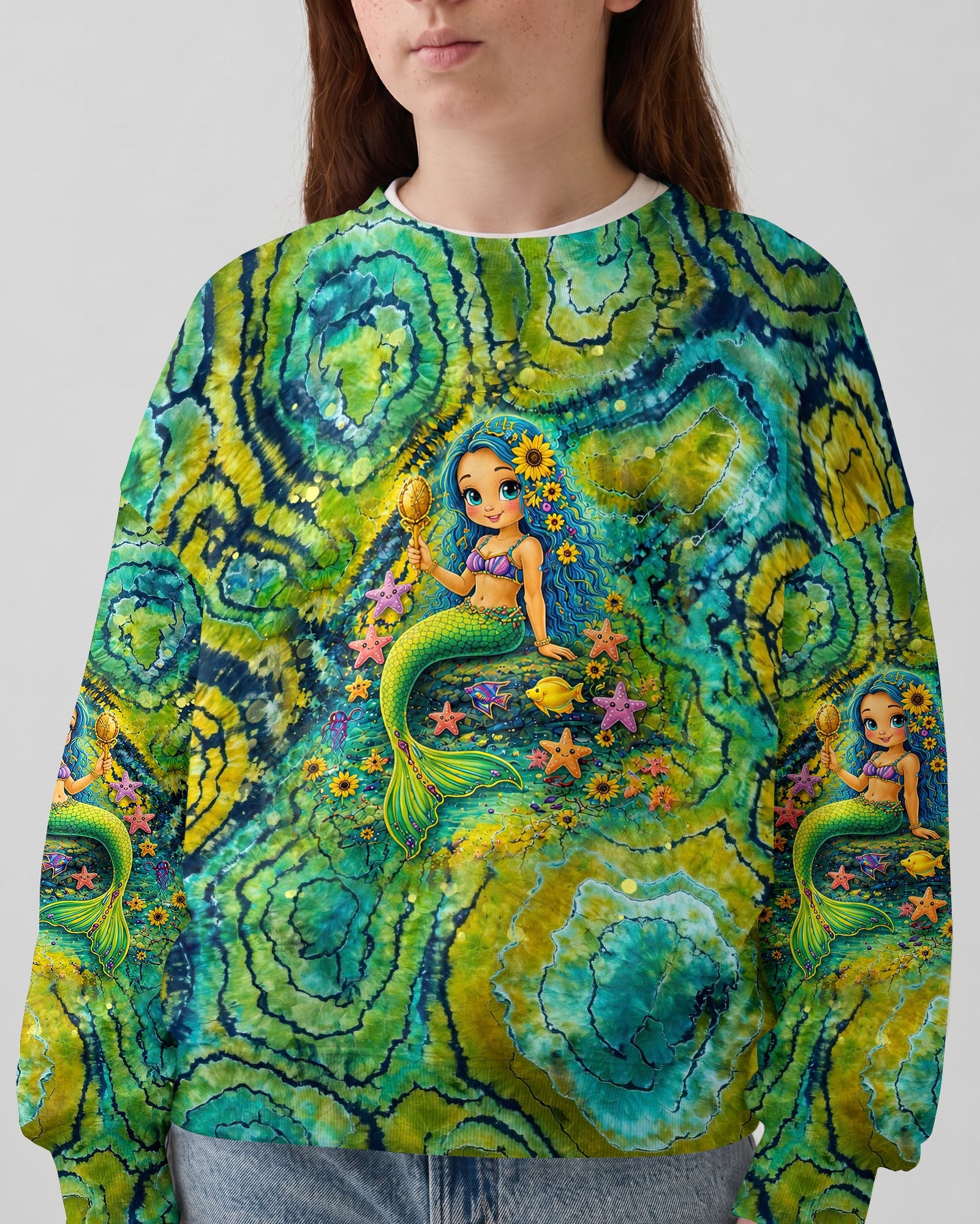 MERMAID KISSES STARFISH WISHES KIDS ALL OVER PRINT - TLNT2505261
