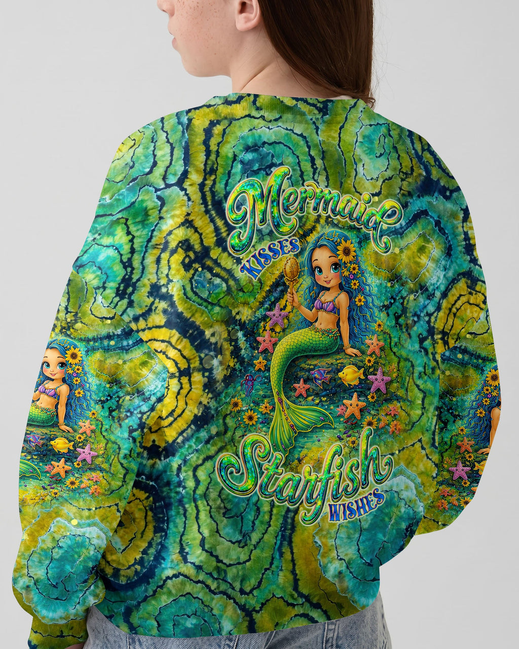 MERMAID KISSES STARFISH WISHES KIDS ALL OVER PRINT - TLNT2505261