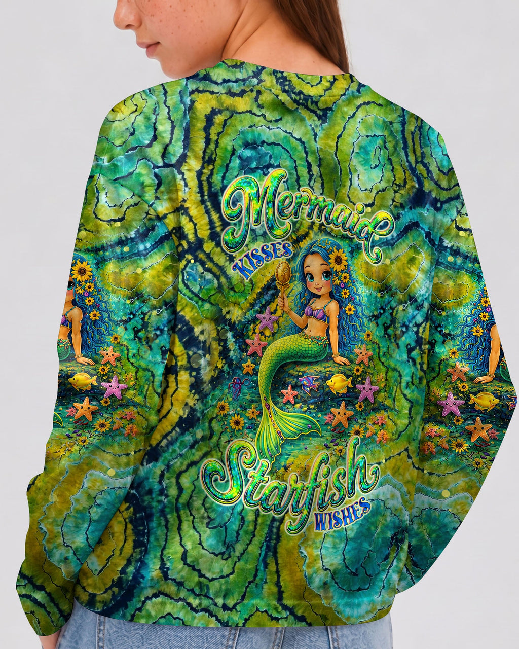 MERMAID KISSES STARFISH WISHES KIDS ALL OVER PRINT - TLNT2505261