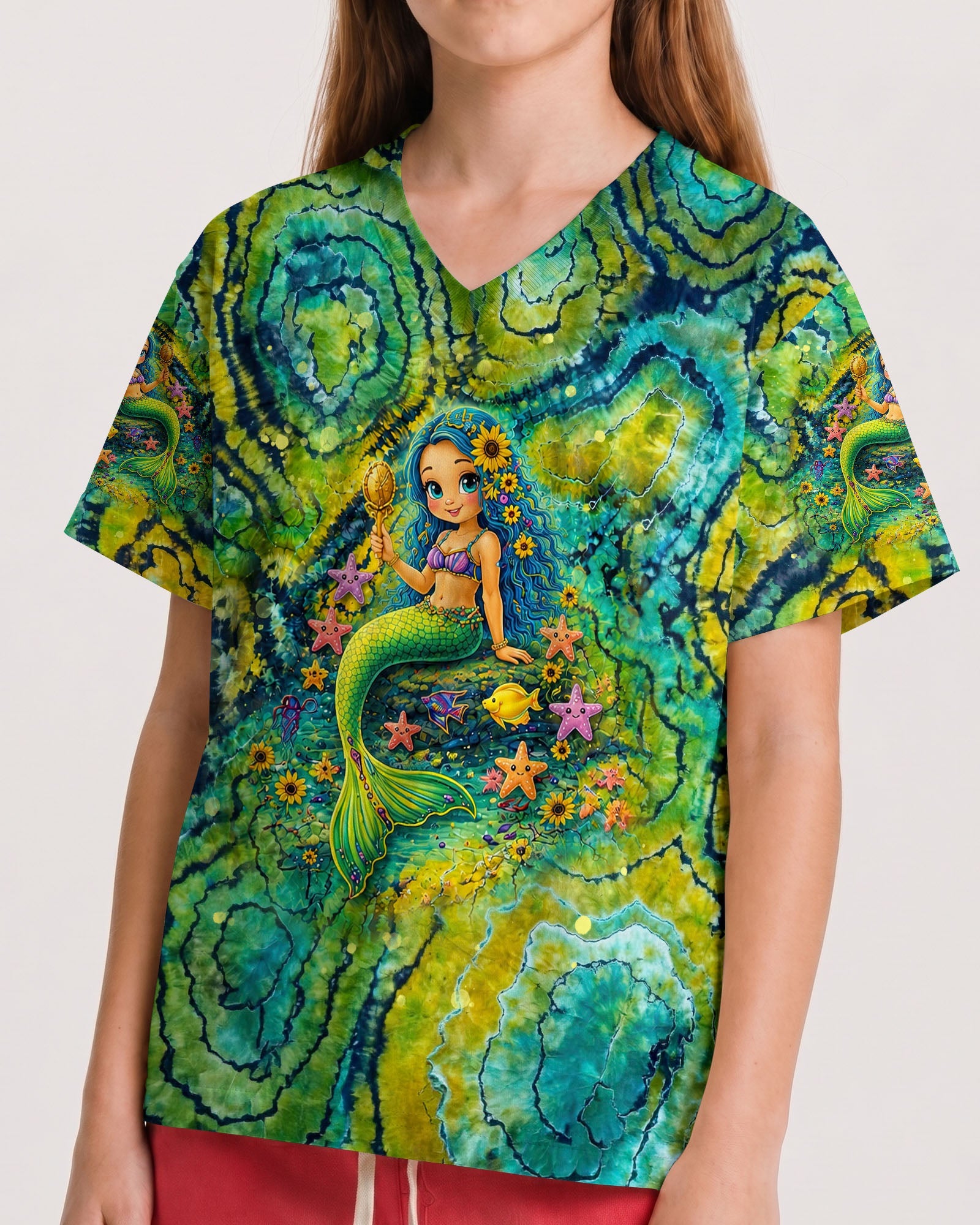 MERMAID KISSES STARFISH WISHES KIDS ALL OVER PRINT - TLNT2505261