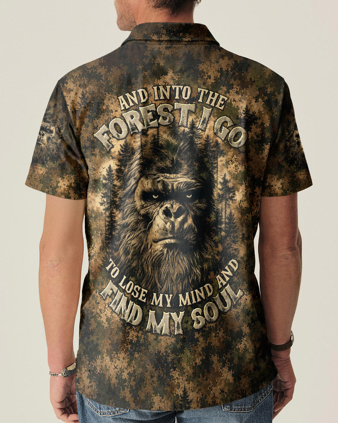 AND INTO THE FOREST I GO BIGFOOT CAMOUFLAGE ALL OVER PRINT    - TLNT2705261