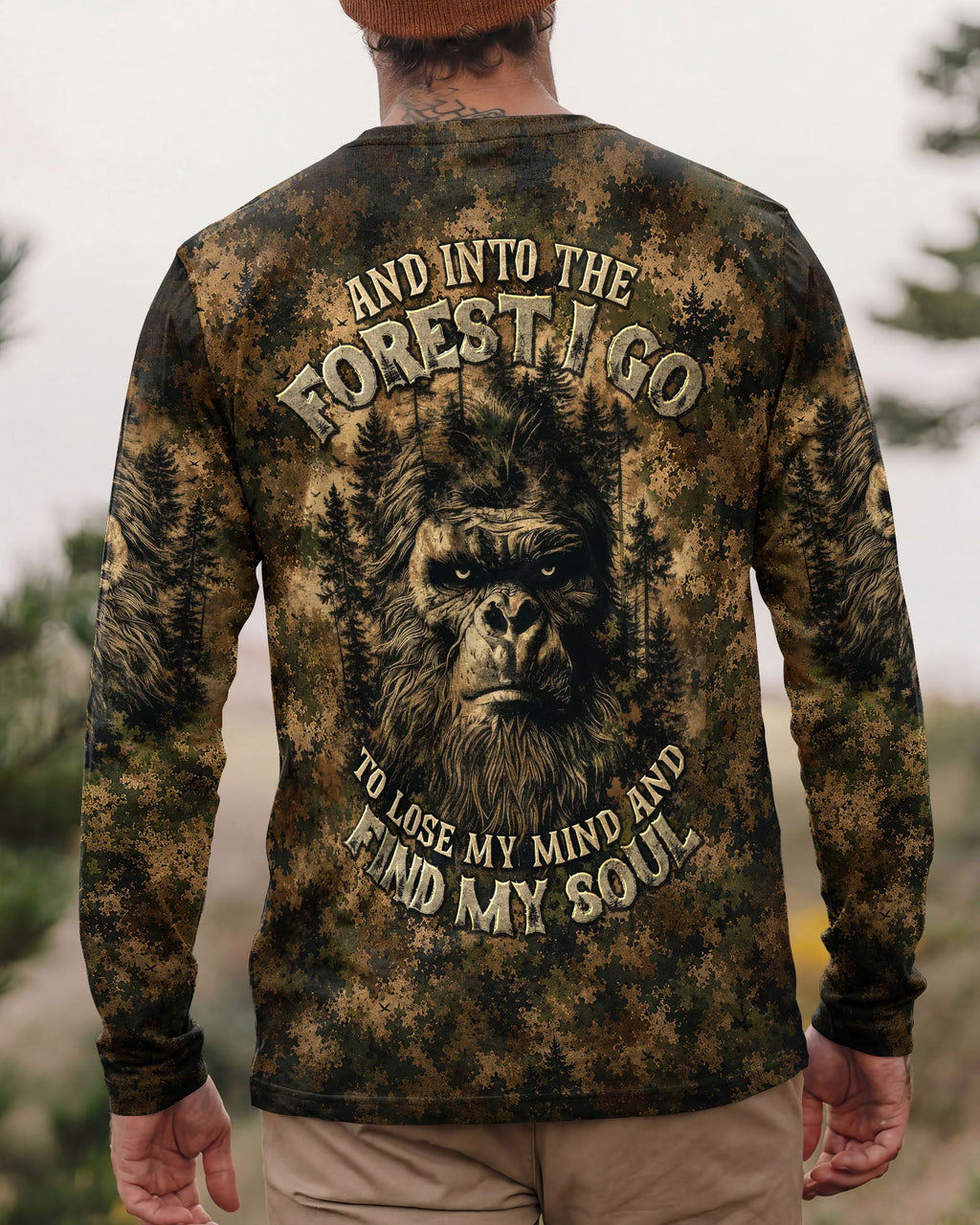 AND INTO THE FOREST I GO BIGFOOT CAMOUFLAGE ALL OVER PRINT    - TLNT2705261