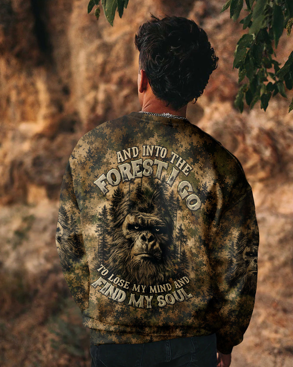 AND INTO THE FOREST I GO BIGFOOT CAMOUFLAGE ALL OVER PRINT    - TLNT2705261
