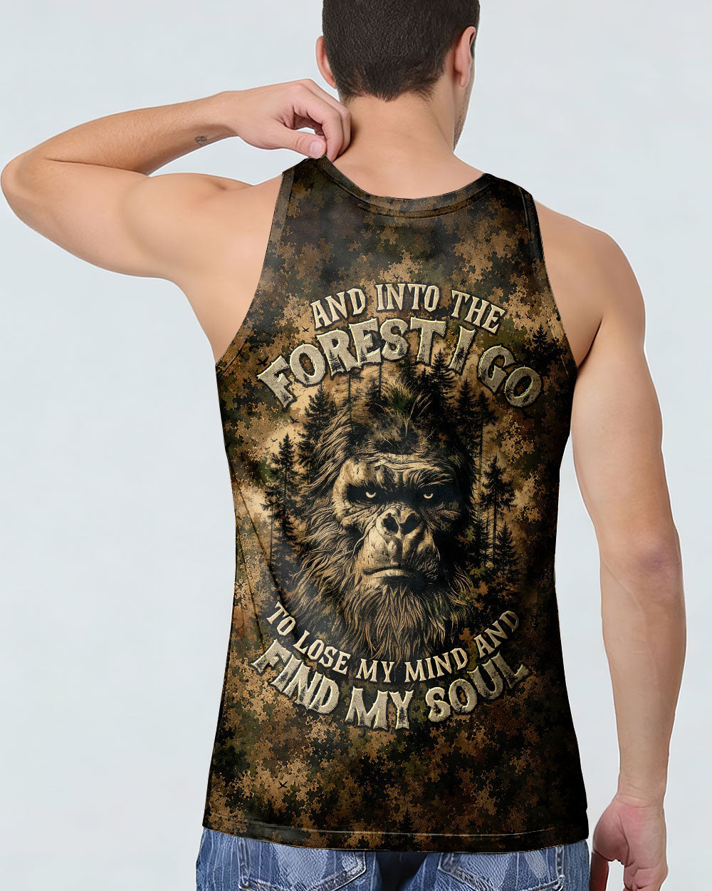 AND INTO THE FOREST I GO BIGFOOT CAMOUFLAGE ALL OVER PRINT    - TLNT2705261