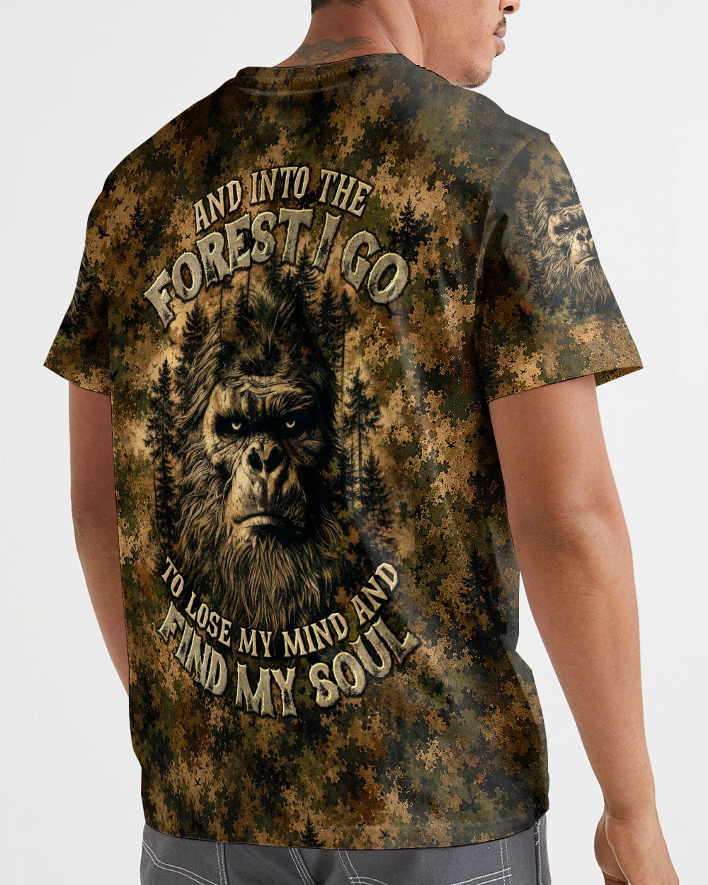 AND INTO THE FOREST I GO BIGFOOT CAMOUFLAGE ALL OVER PRINT    - TLNT2705261