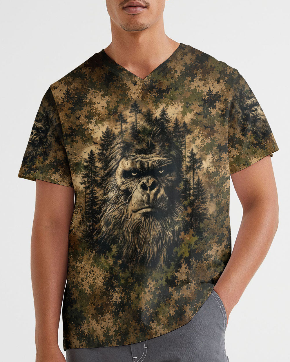 AND INTO THE FOREST I GO BIGFOOT CAMOUFLAGE ALL OVER PRINT    - TLNT2705261