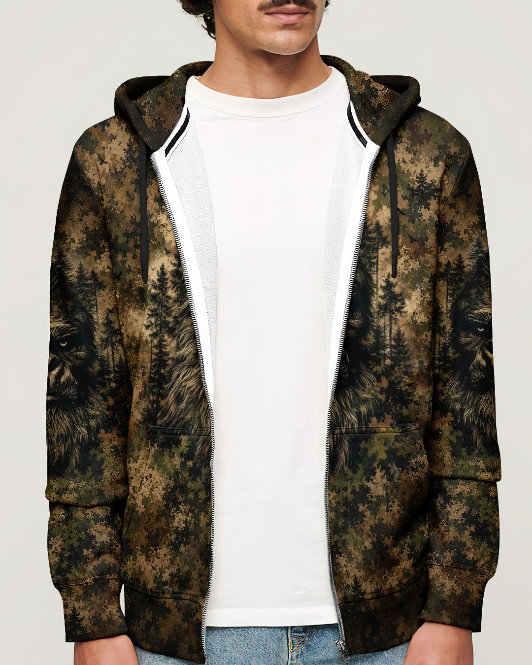 AND INTO THE FOREST I GO BIGFOOT CAMOUFLAGE ALL OVER PRINT    - TLNT2705261
