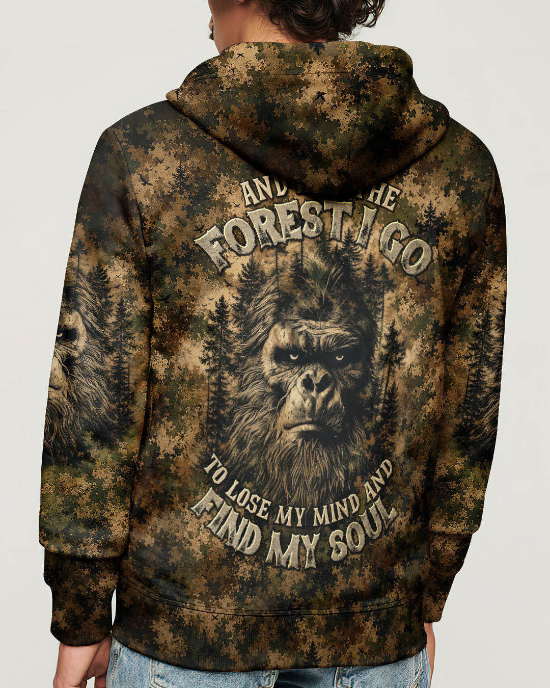 AND INTO THE FOREST I GO BIGFOOT CAMOUFLAGE ALL OVER PRINT    - TLNT2705261