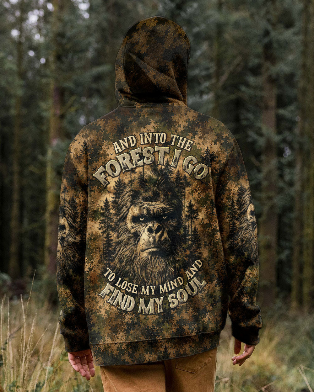 AND INTO THE FOREST I GO BIGFOOT CAMOUFLAGE ALL OVER PRINT    - TLNT2705261
