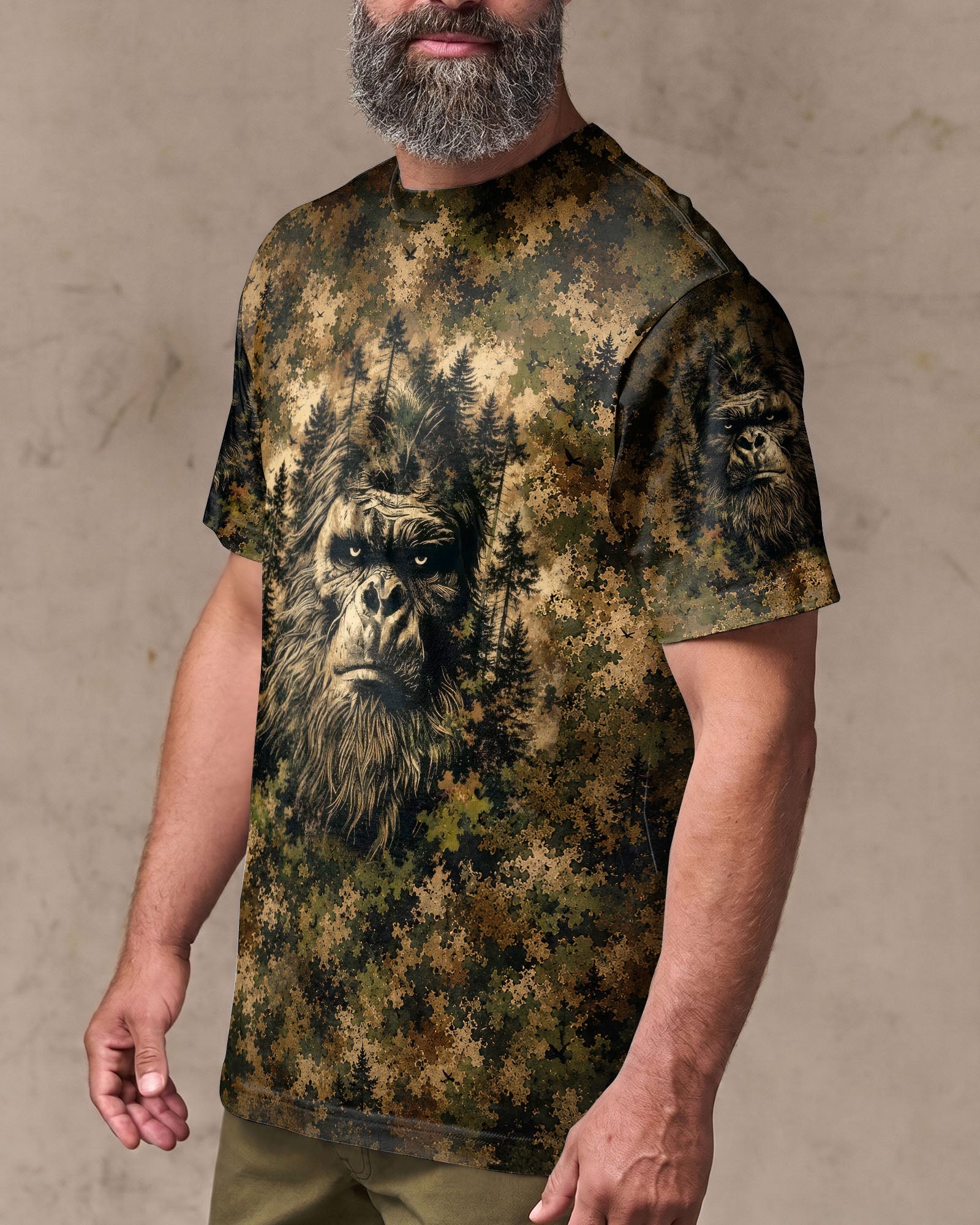 AND INTO THE FOREST I GO BIGFOOT CAMOUFLAGE ALL OVER PRINT    - TLNT2705261