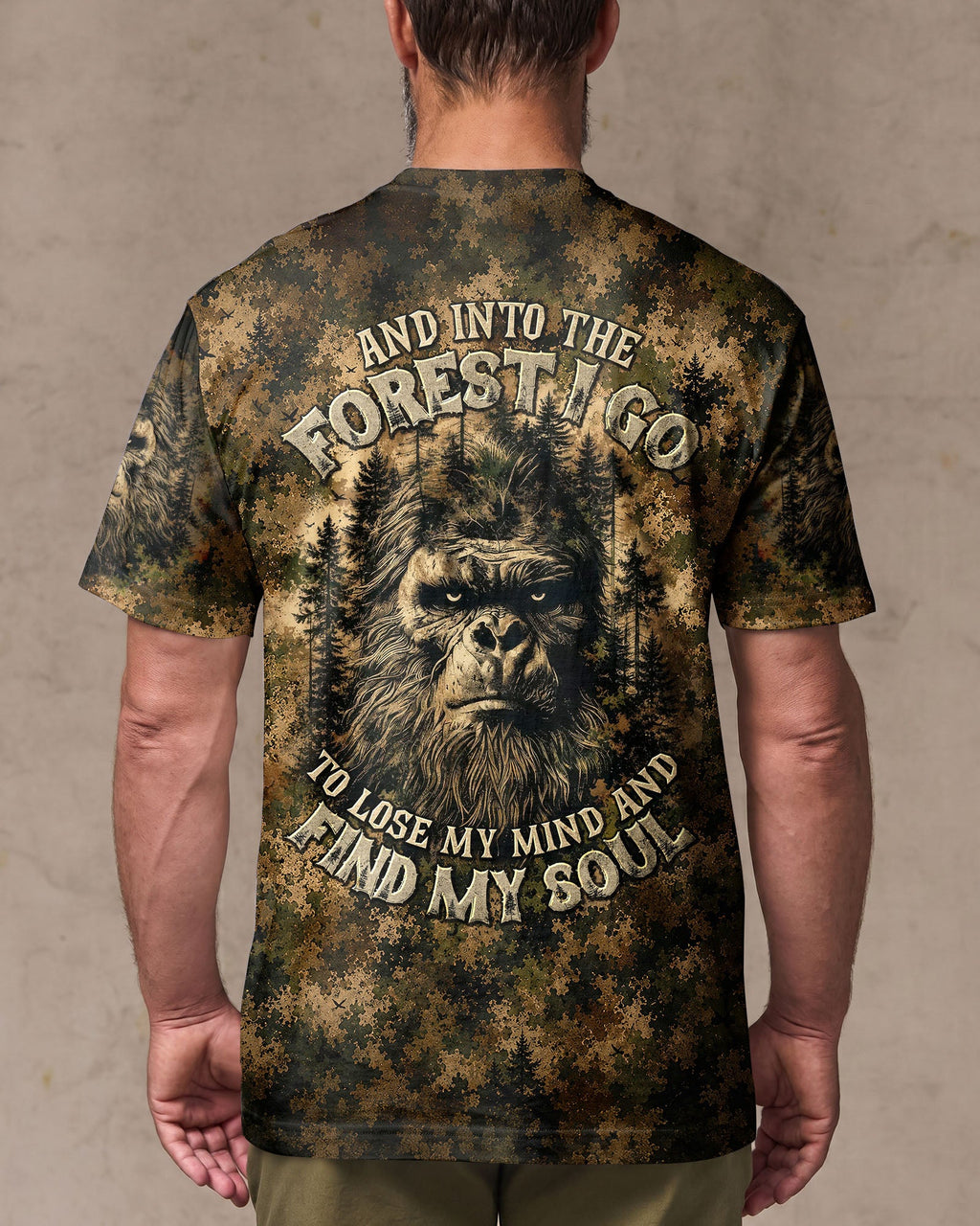 AND INTO THE FOREST I GO BIGFOOT CAMOUFLAGE ALL OVER PRINT    - TLNT2705261