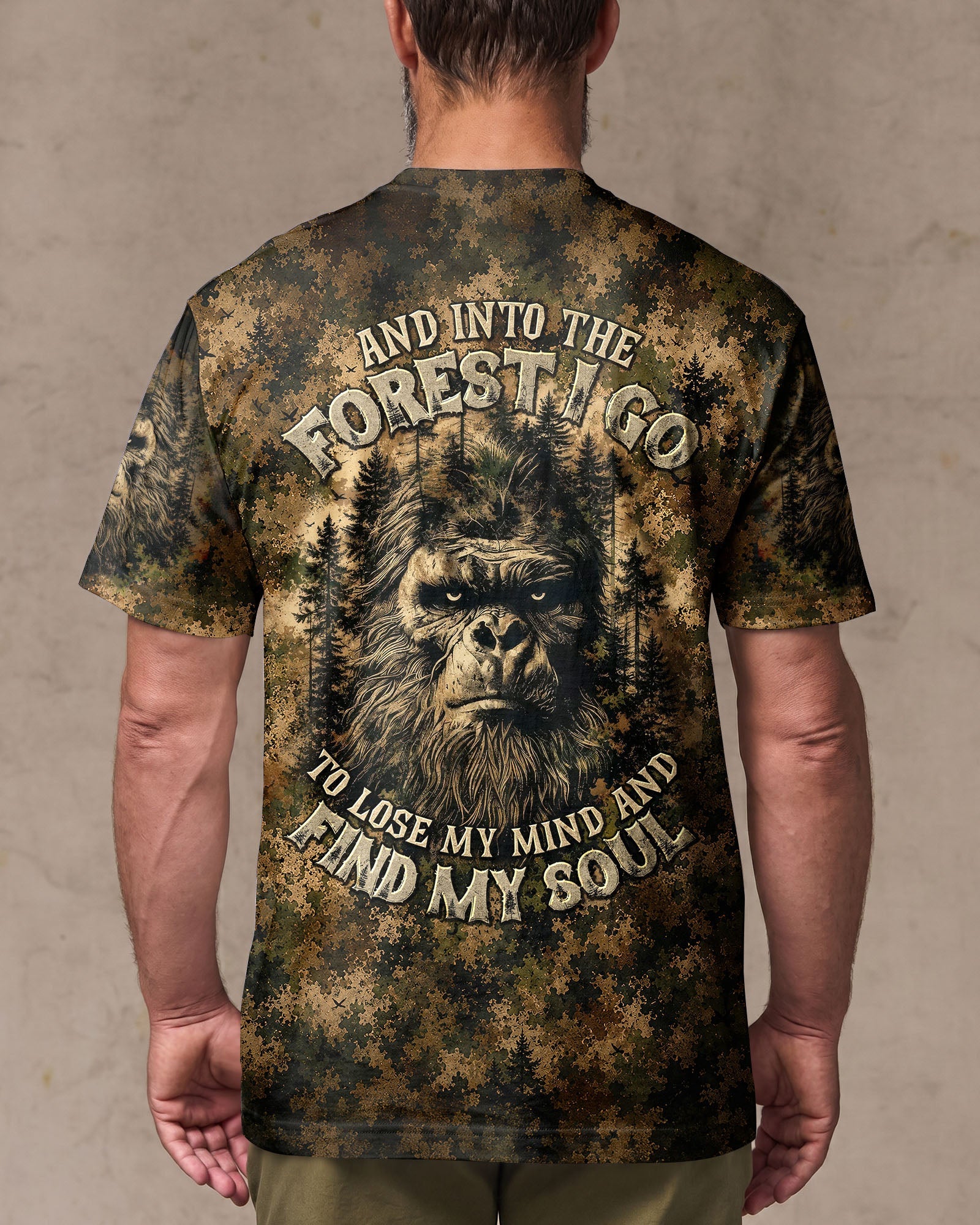 AND INTO THE FOREST I GO BIGFOOT CAMOUFLAGE ALL OVER PRINT    - TLNT2705261