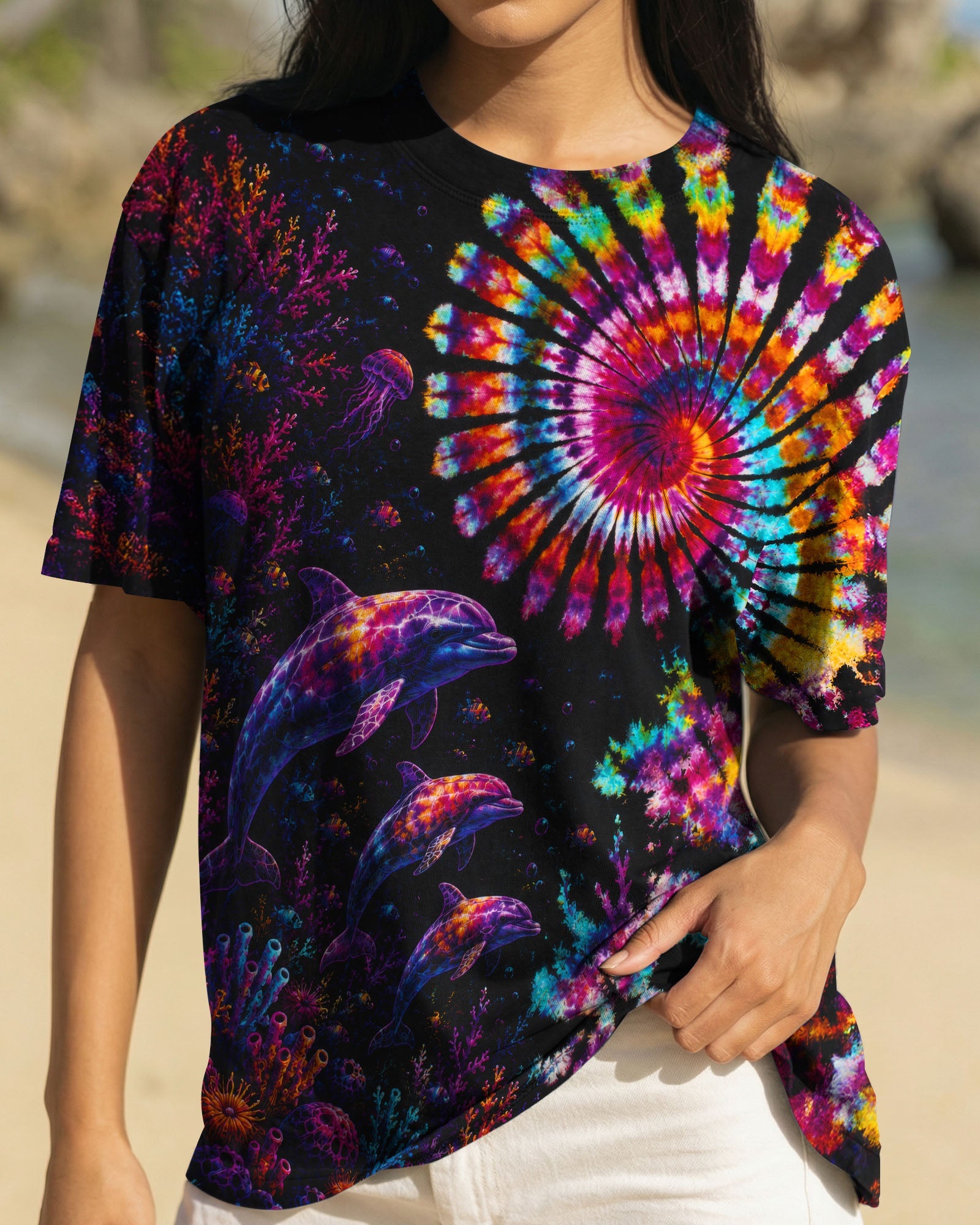 NEON OCEAN WONDERLAND DOLPHIN ALL OVER PRINT - TLTW0206262