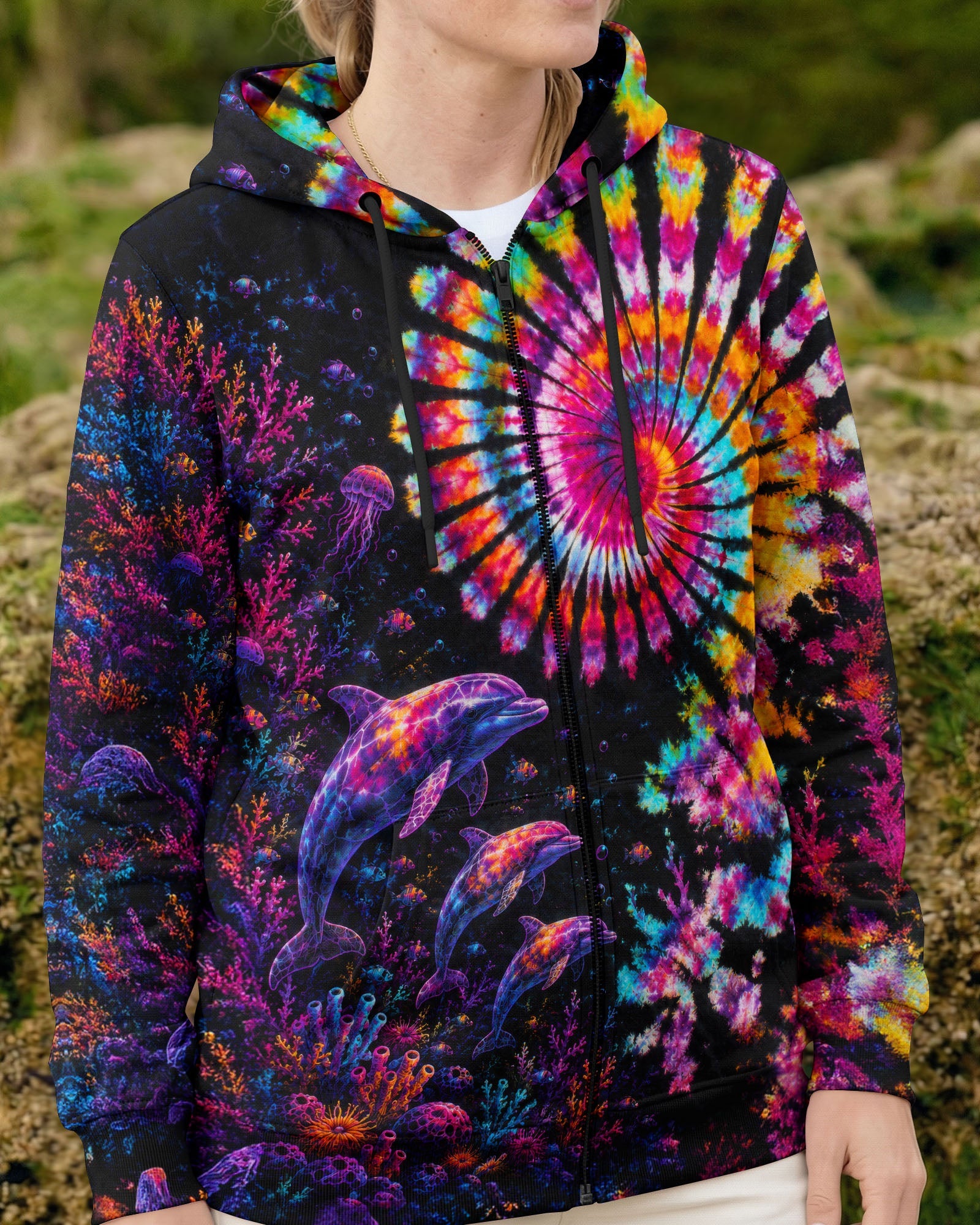 NEON OCEAN WONDERLAND DOLPHIN ALL OVER PRINT - TLTW0206262
