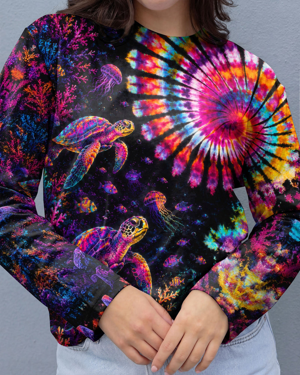 NEON OCEAN WONDERLAND TURTLE ALL OVER PRINT - TLTW0406263