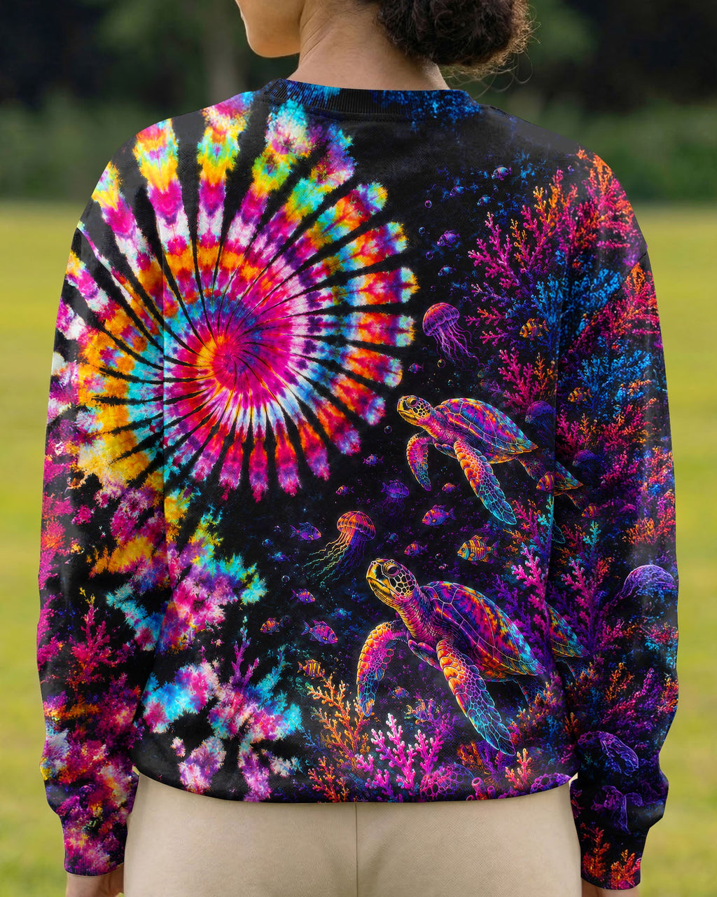 NEON OCEAN WONDERLAND TURTLE ALL OVER PRINT - TLTW0406263