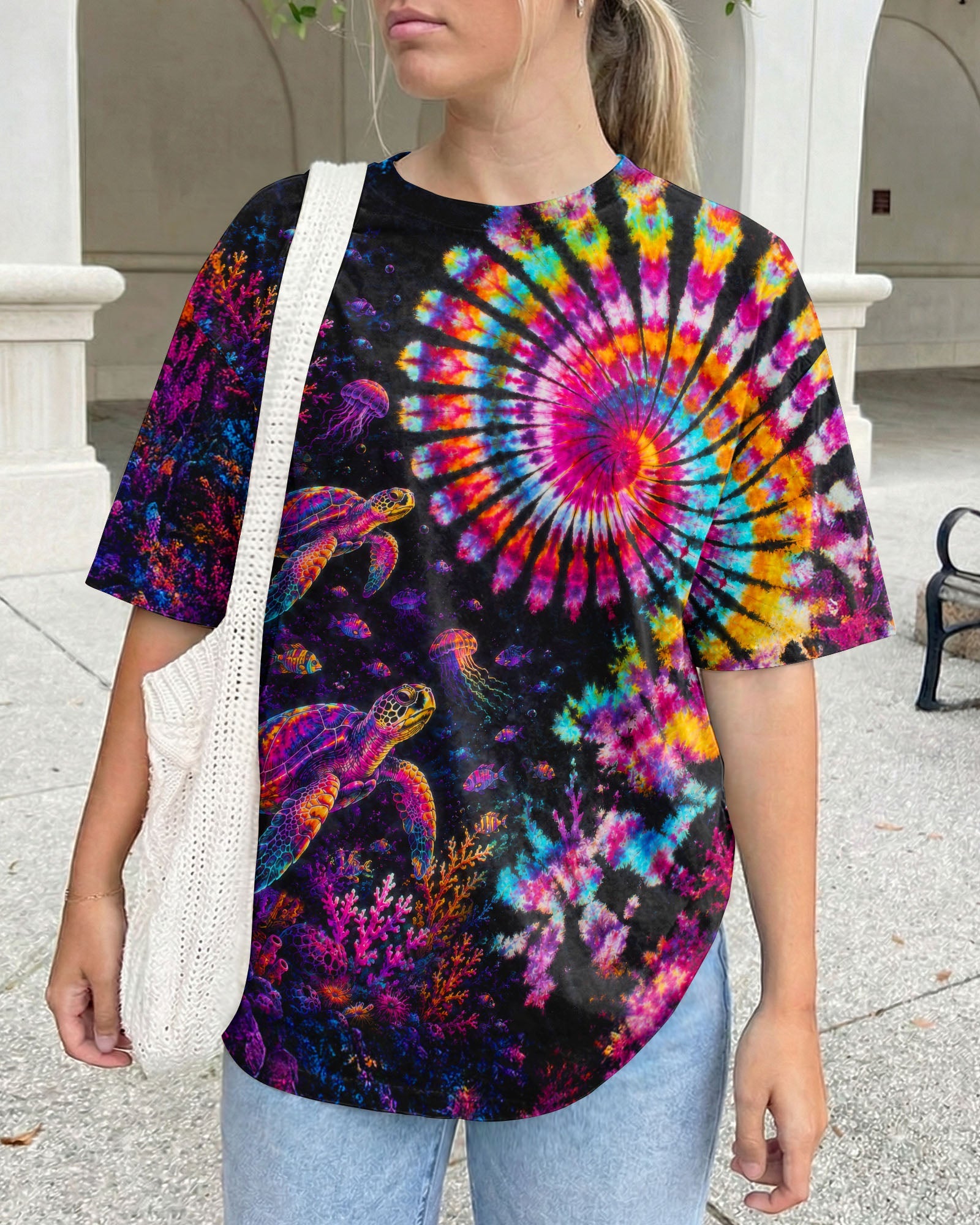 NEON OCEAN WONDERLAND TURTLE ALL OVER PRINT - TLTW0406263