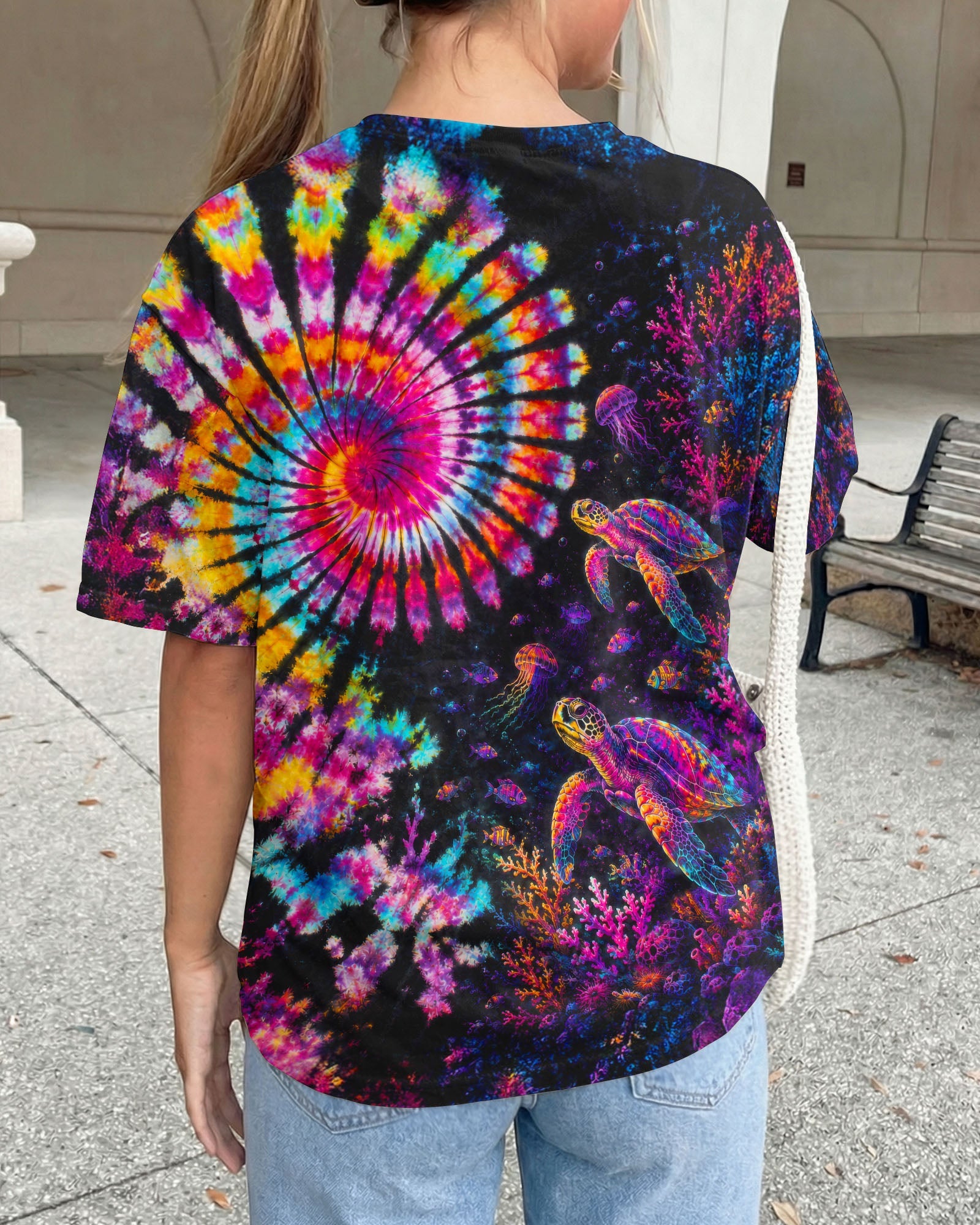 NEON OCEAN WONDERLAND TURTLE ALL OVER PRINT - TLTW0406263