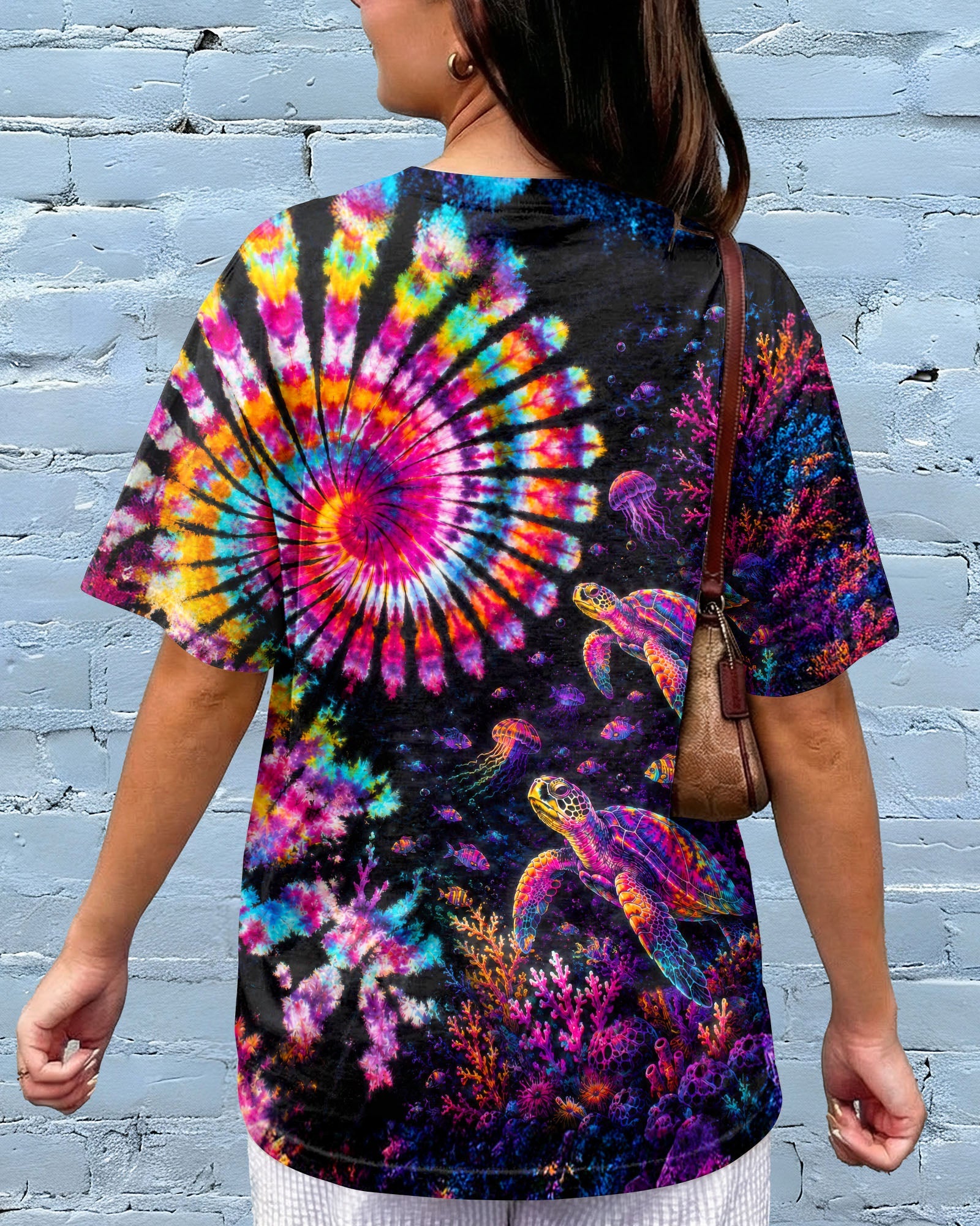 NEON OCEAN WONDERLAND TURTLE ALL OVER PRINT - TLTW0406263