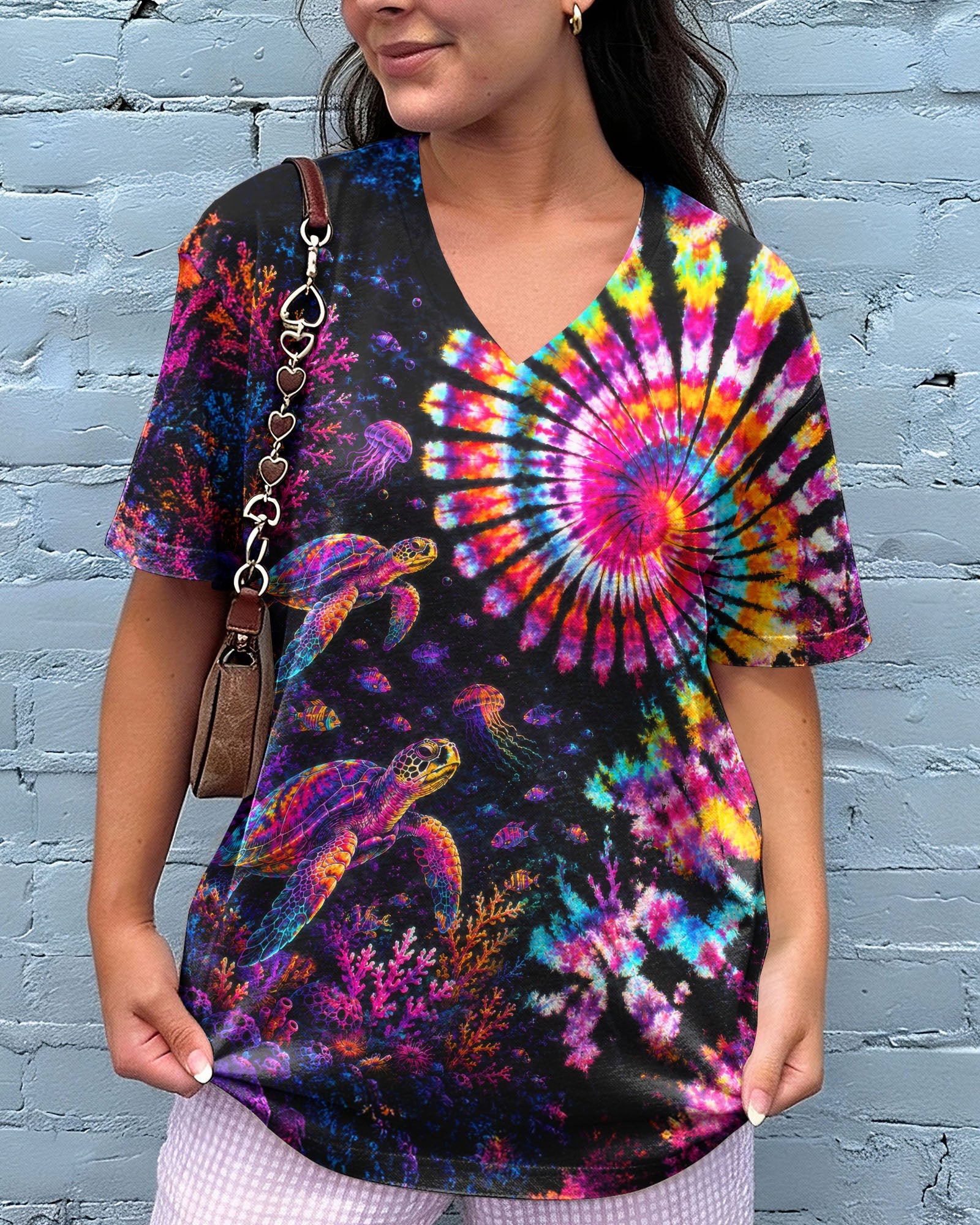 NEON OCEAN WONDERLAND TURTLE ALL OVER PRINT - TLTW0406263