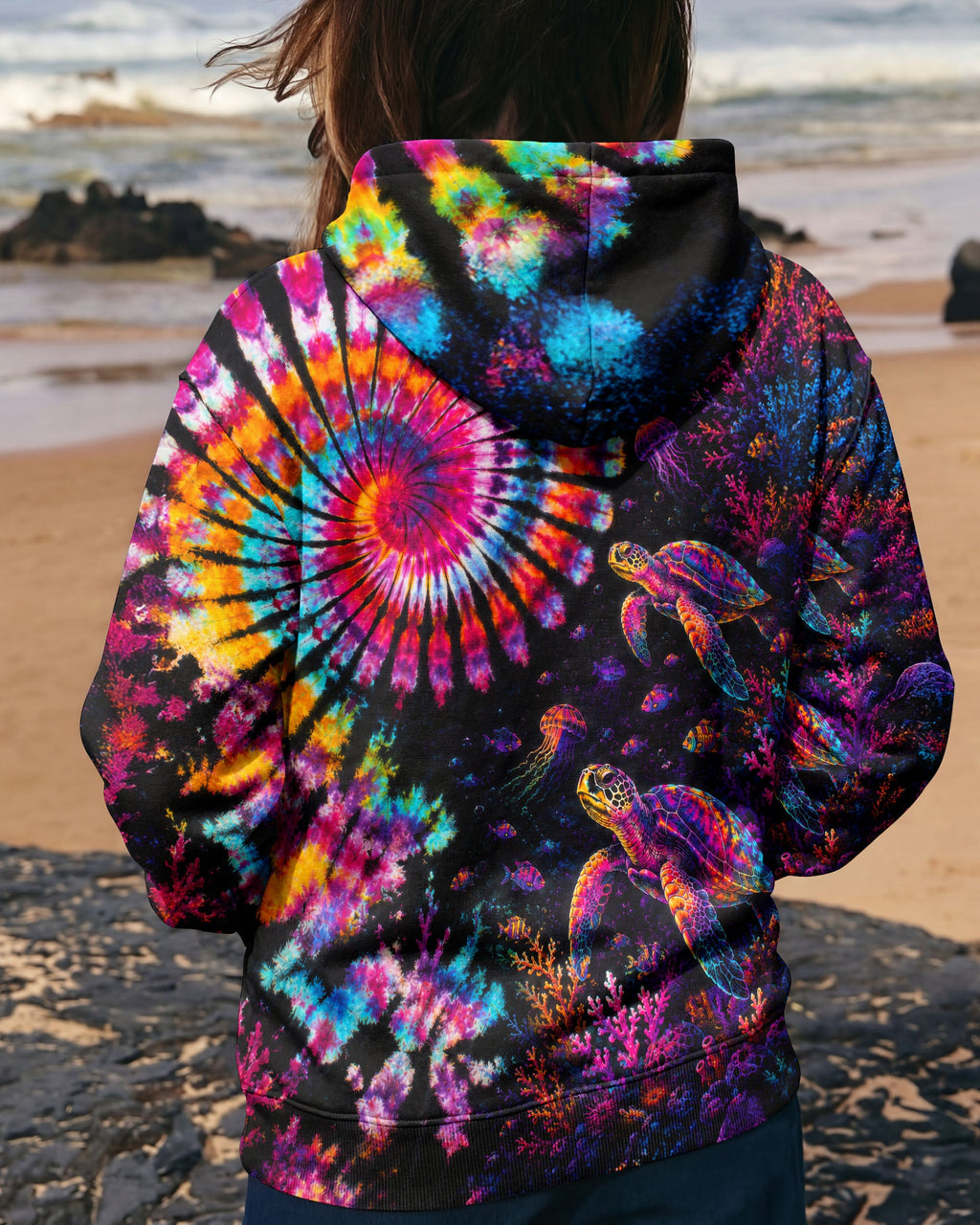 NEON OCEAN WONDERLAND TURTLE ALL OVER PRINT - TLTW0406263