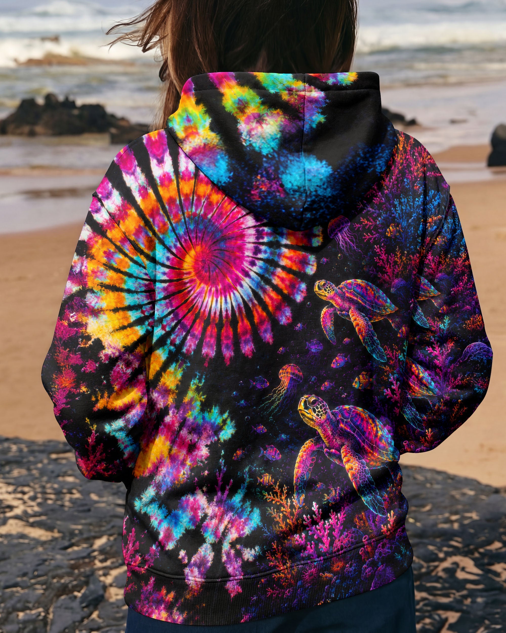 NEON OCEAN WONDERLAND TURTLE ALL OVER PRINT - TLTW0406263