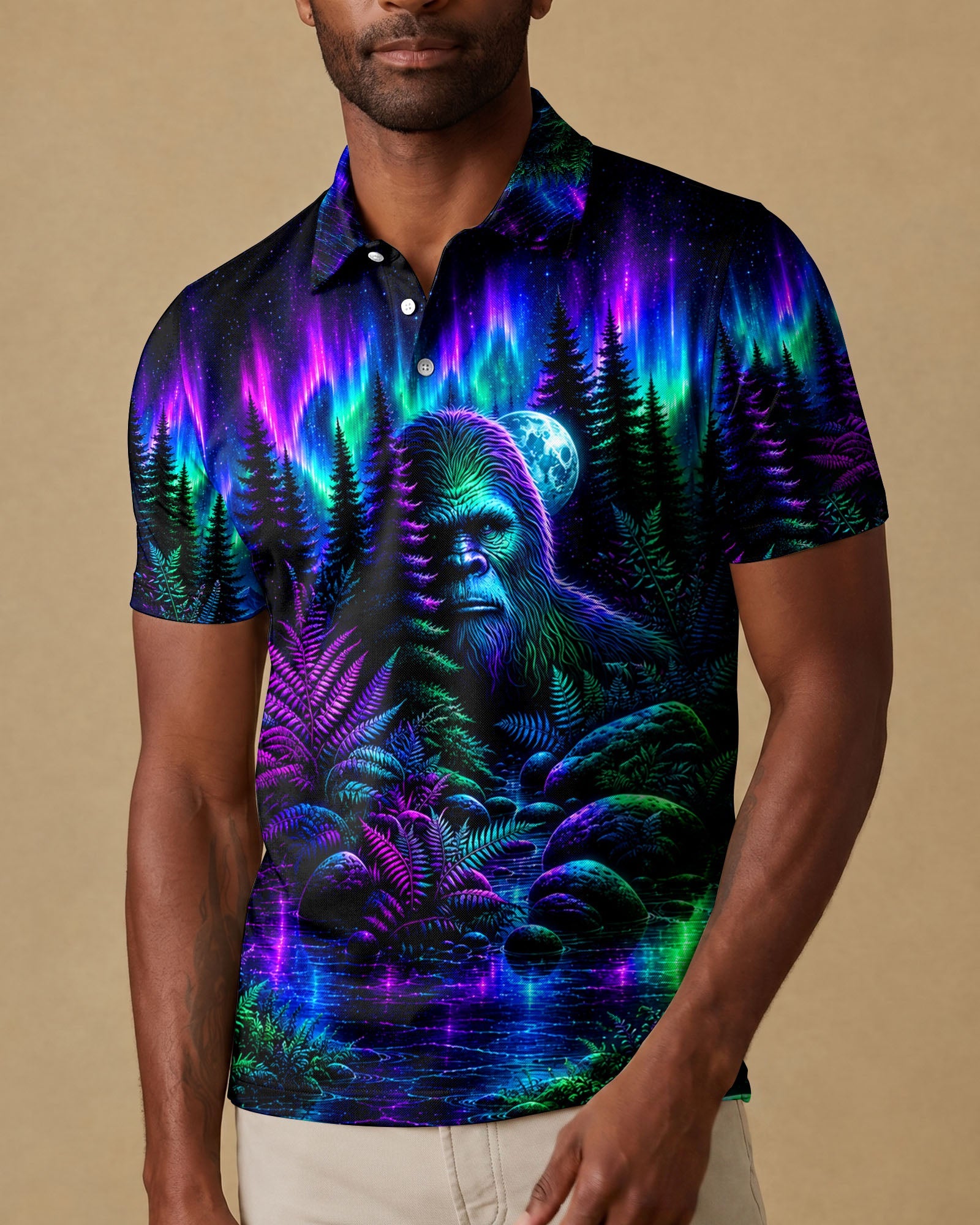 BIGFOOT UNDER THE AURORA SKY ALL OVER PRINT  - TLTW0607265