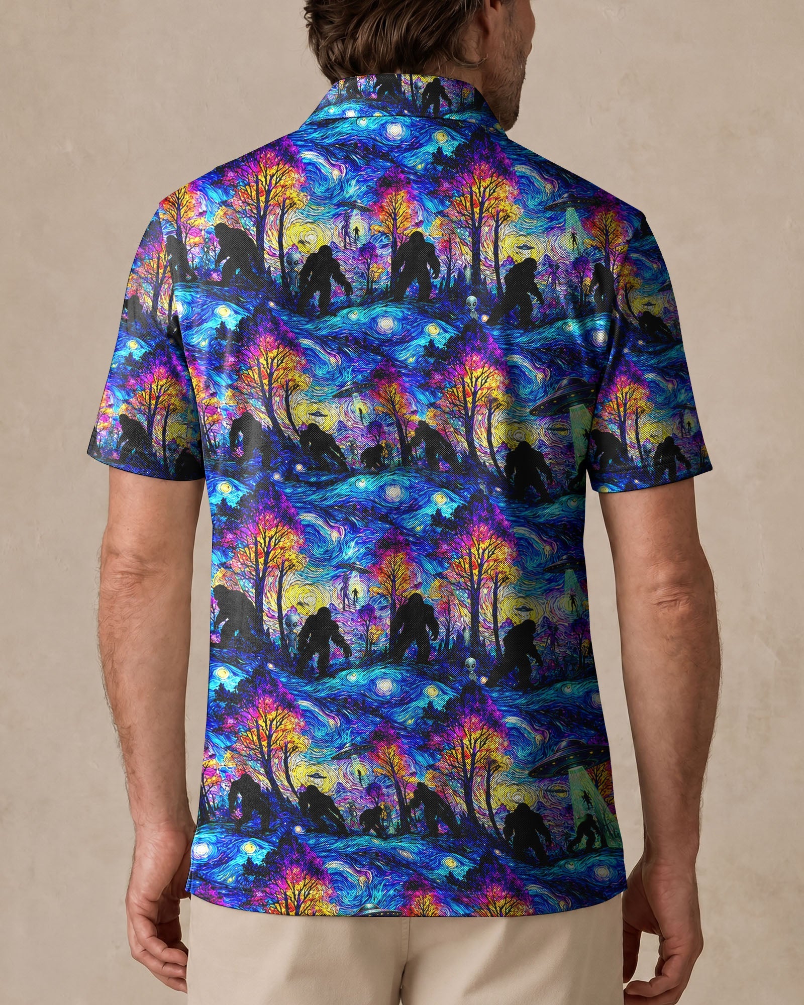 BIGFOOT ALIEN STARRY NIGHT POLO SHIRT   - TLTW0608262