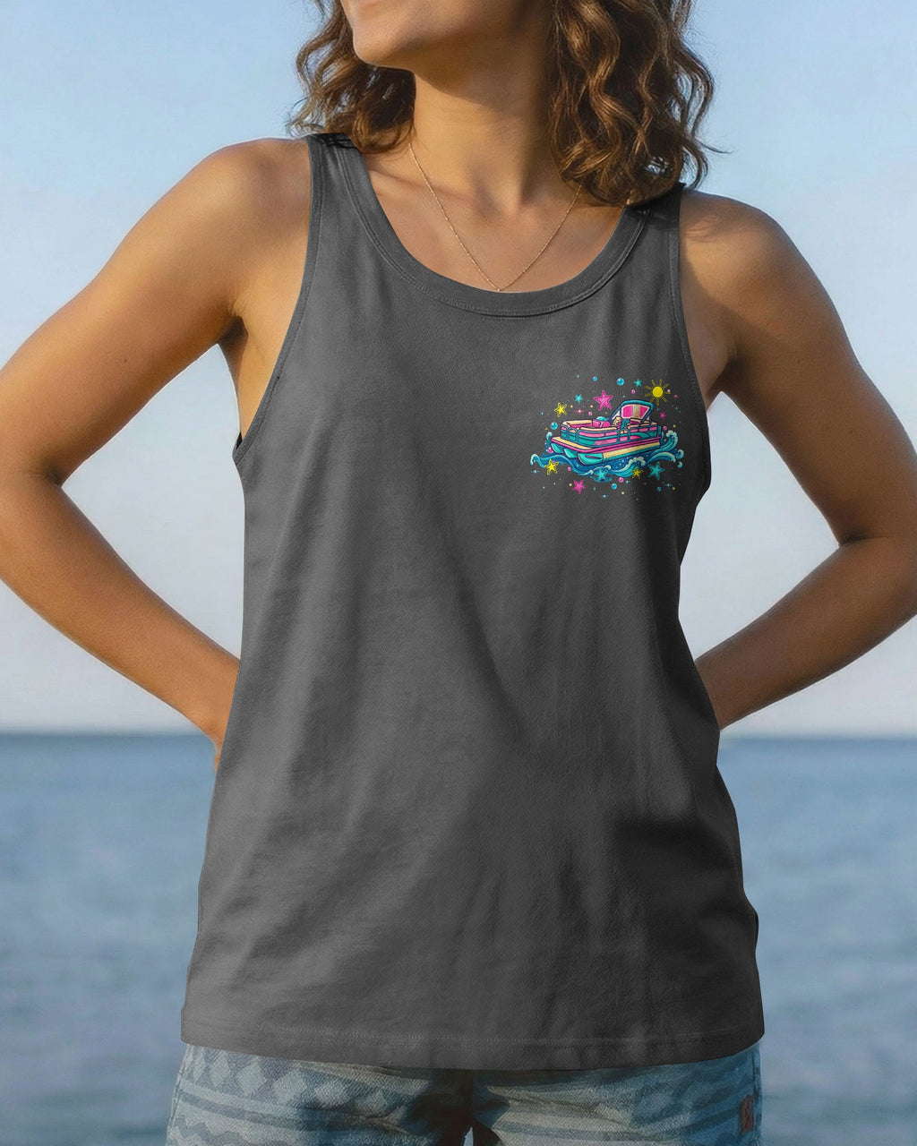 LIVING ON LAKE TIME PONTOON BOAT ALL OVER PRINT - TLTW1105261