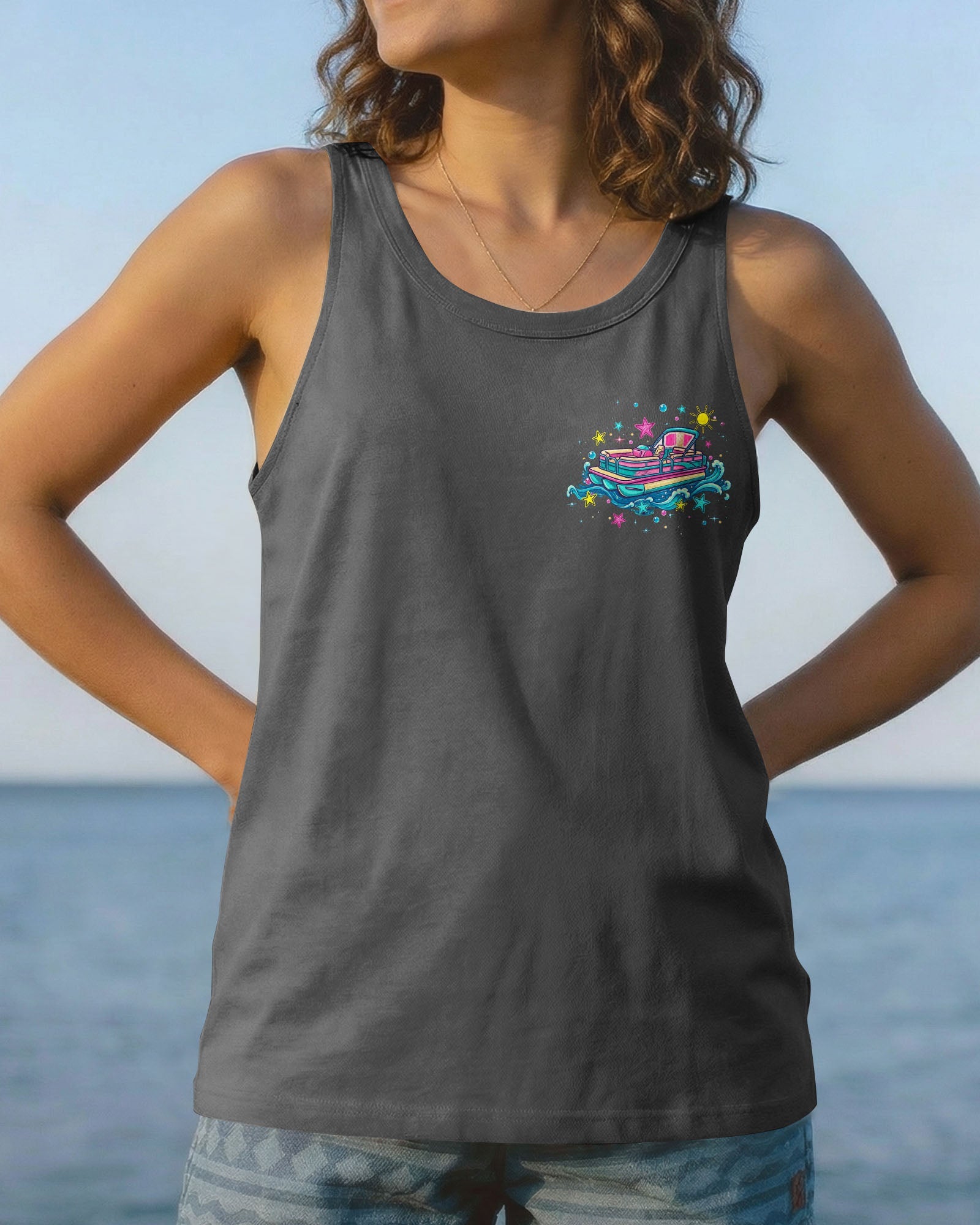 LIVING ON LAKE TIME PONTOON BOAT ALL OVER PRINT - TLTW1105261