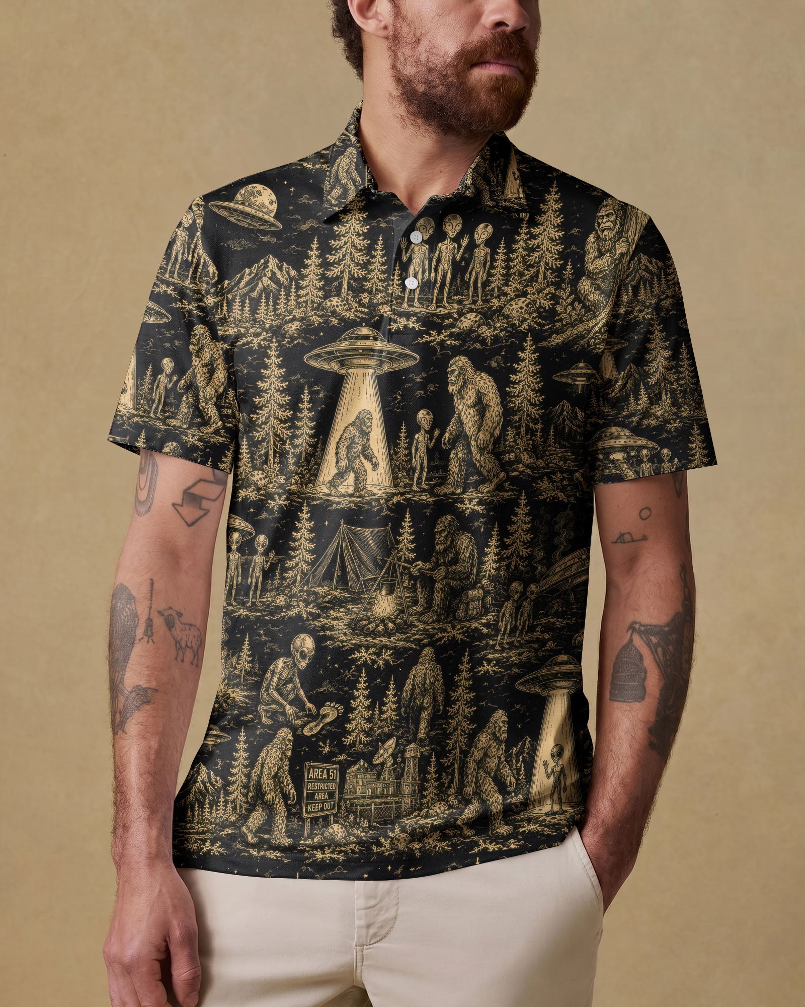 BIGFOOT ALIEN UFO  ALL OVER PRINT  - TLTW1106264