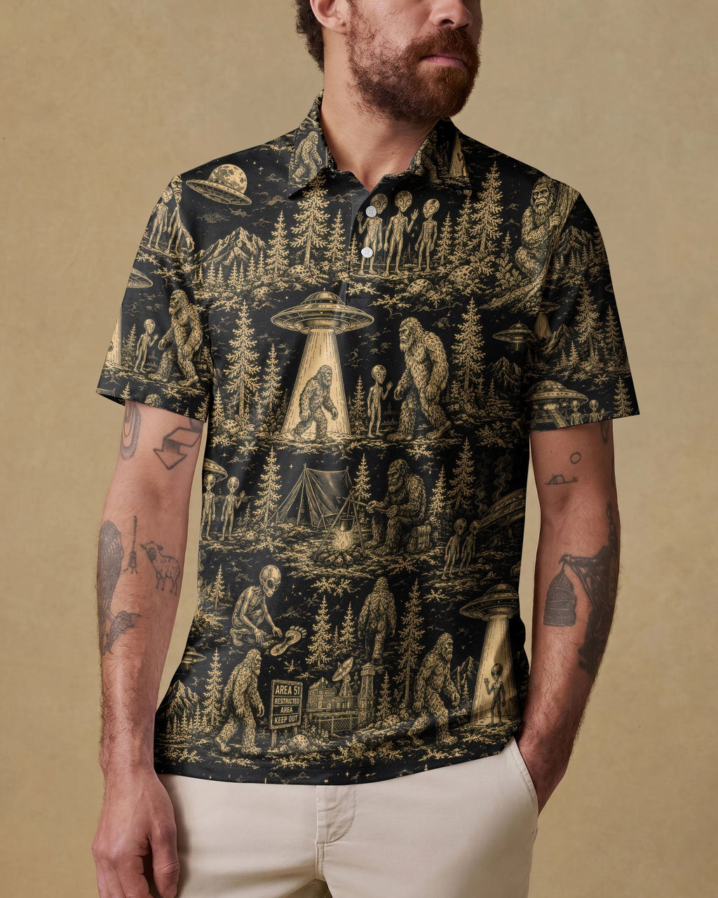 BIGFOOT ALIEN UFO  ALL OVER PRINT  - TLTW1106264