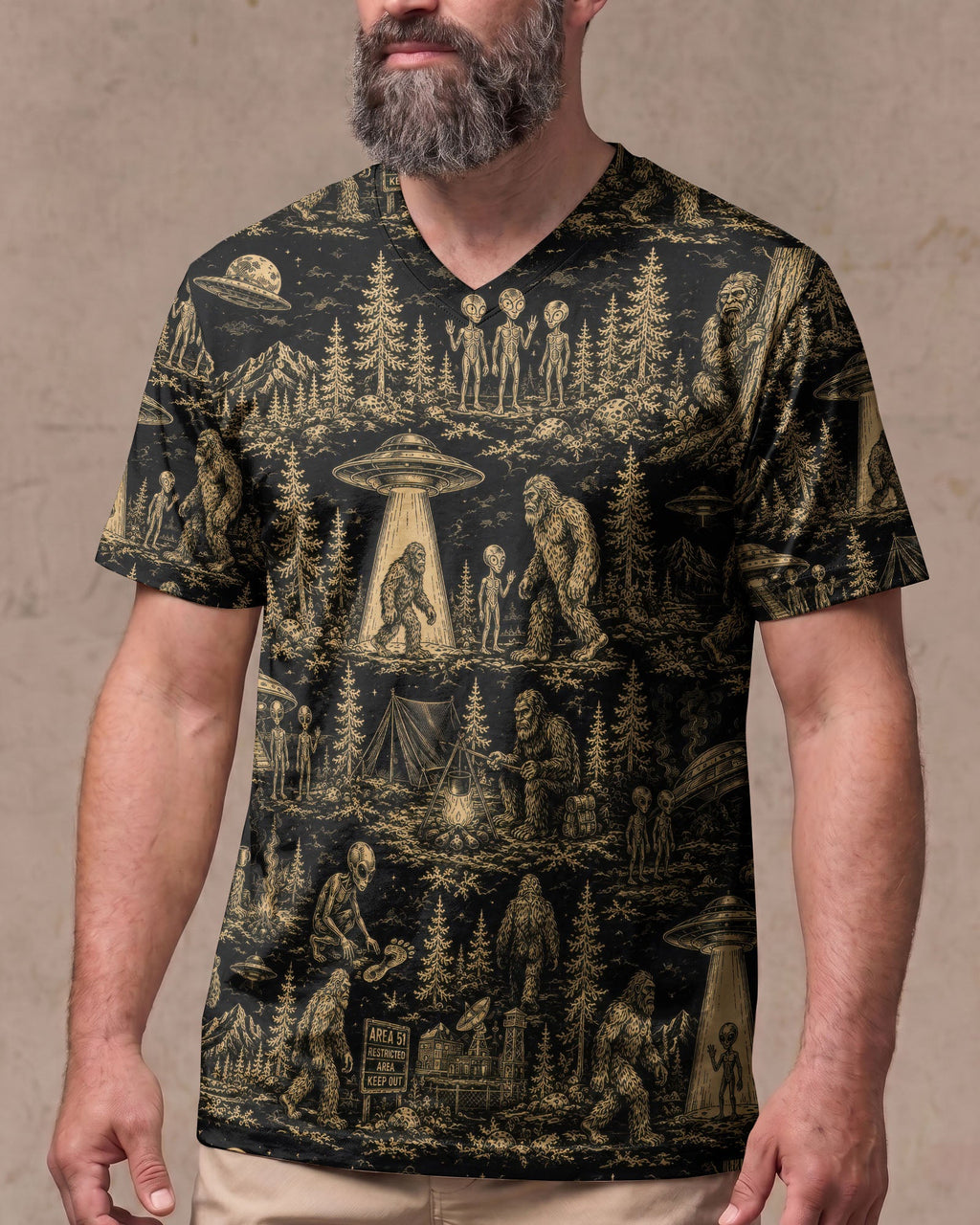 BIGFOOT ALIEN UFO  ALL OVER PRINT  - TLTW1106264