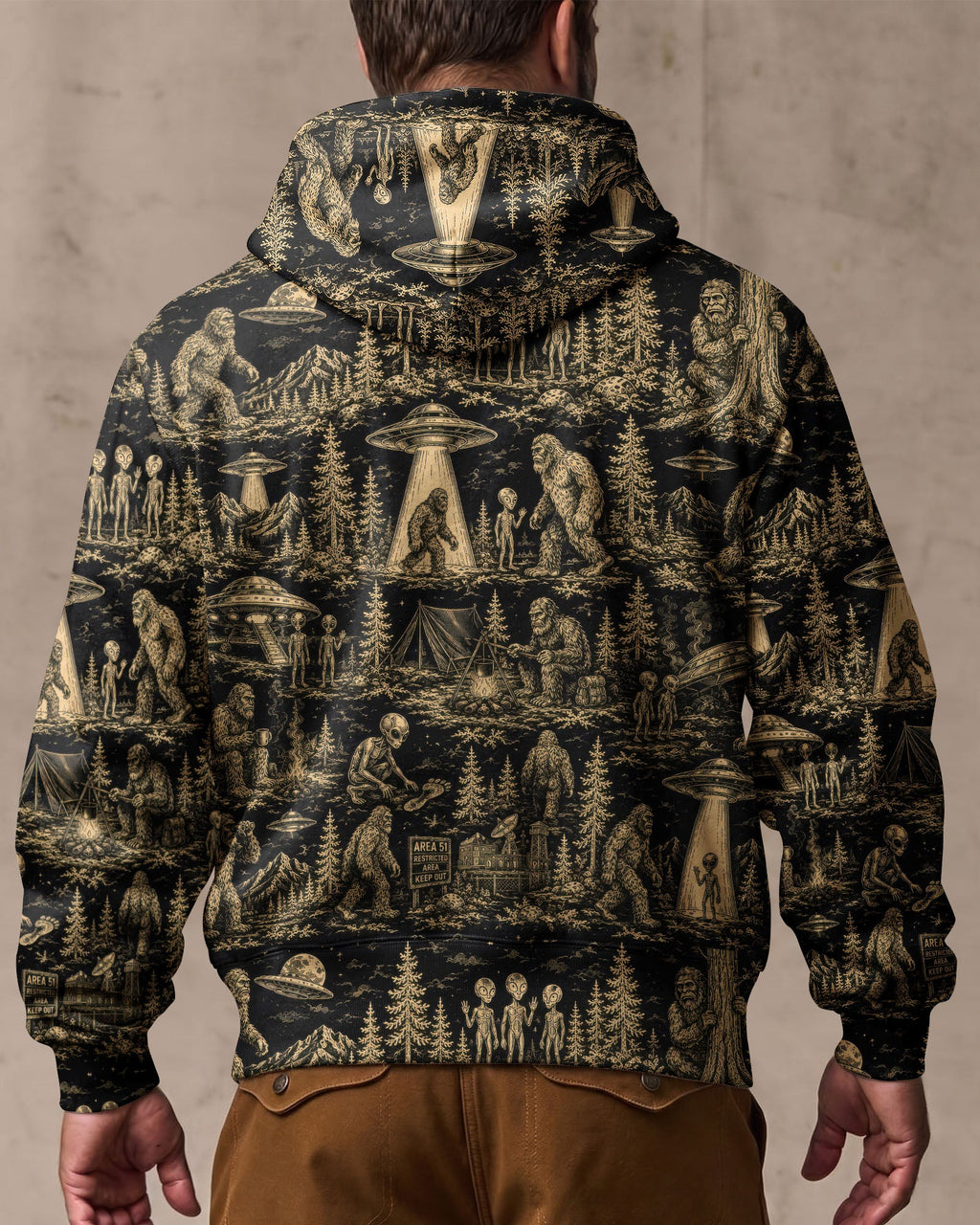 BIGFOOT ALIEN UFO  ALL OVER PRINT  - TLTW1106264