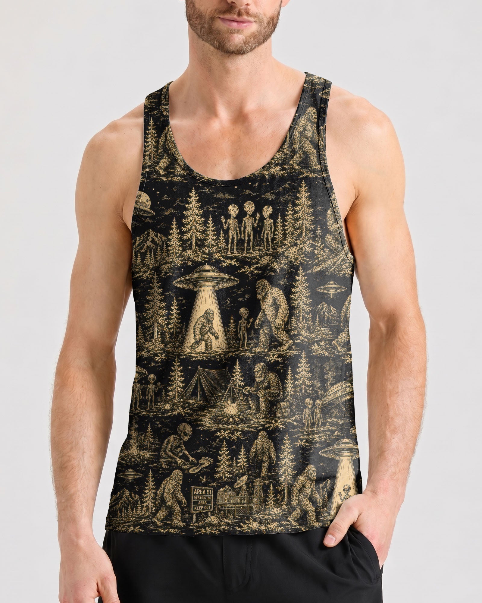 BIGFOOT ALIEN UFO  ALL OVER PRINT  - TLTW1106264