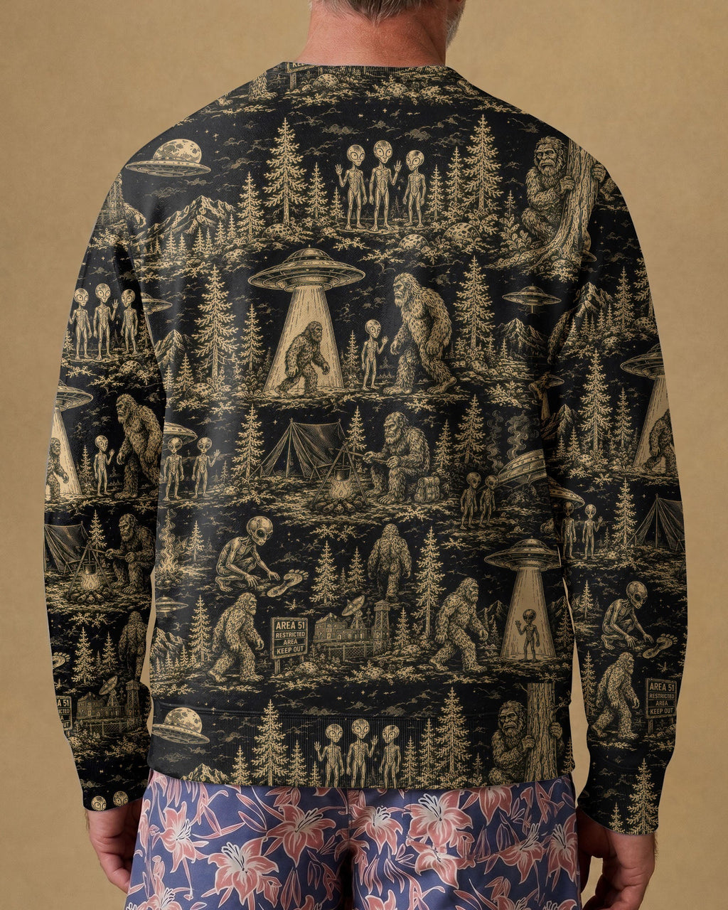 BIGFOOT ALIEN UFO  ALL OVER PRINT  - TLTW1106264