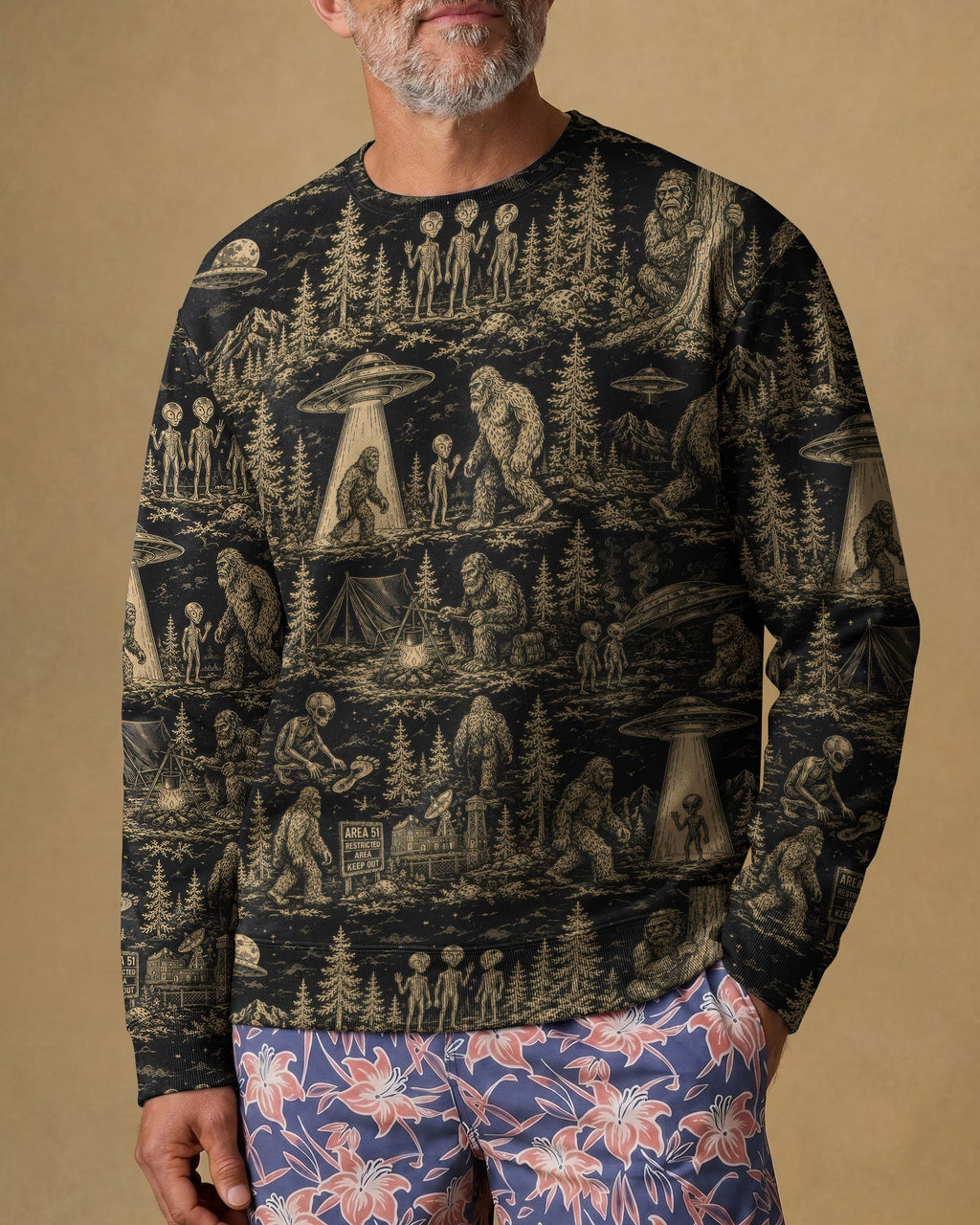 BIGFOOT ALIEN UFO  ALL OVER PRINT  - TLTW1106264
