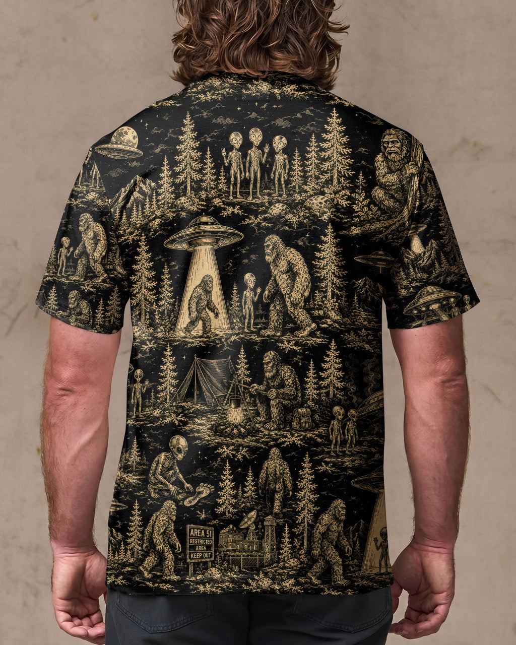 BIGFOOT ALIEN UFO  ALL OVER PRINT  - TLTW1106264