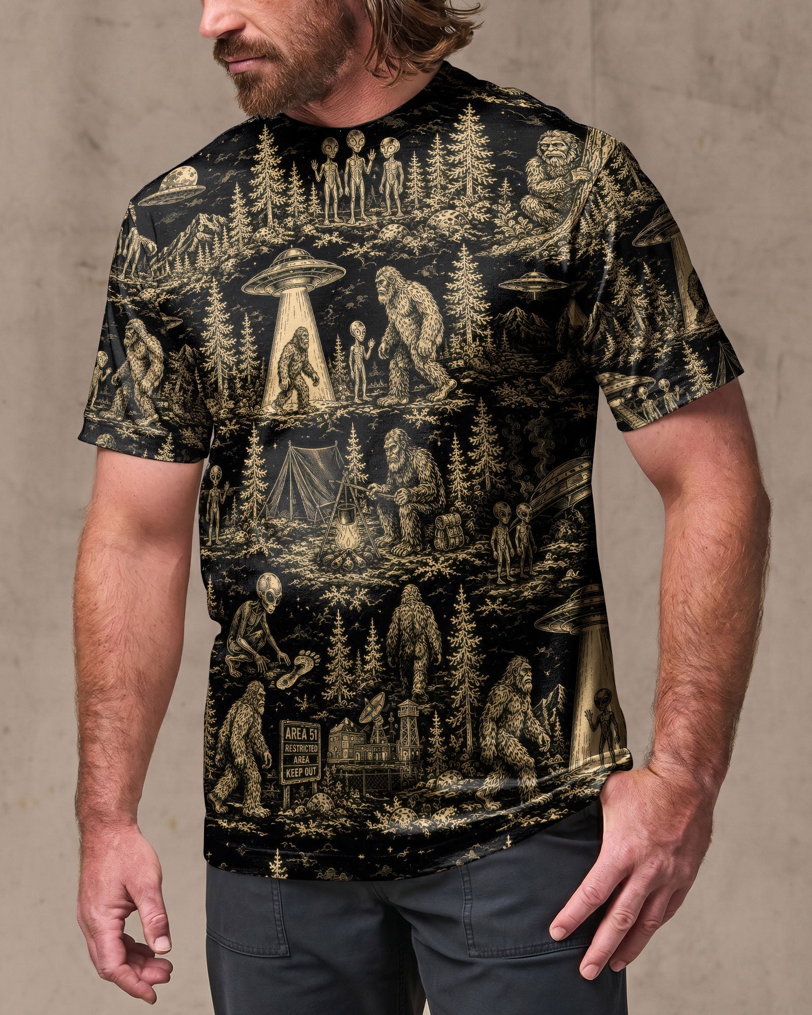 BIGFOOT ALIEN UFO  ALL OVER PRINT  - TLTW1106264