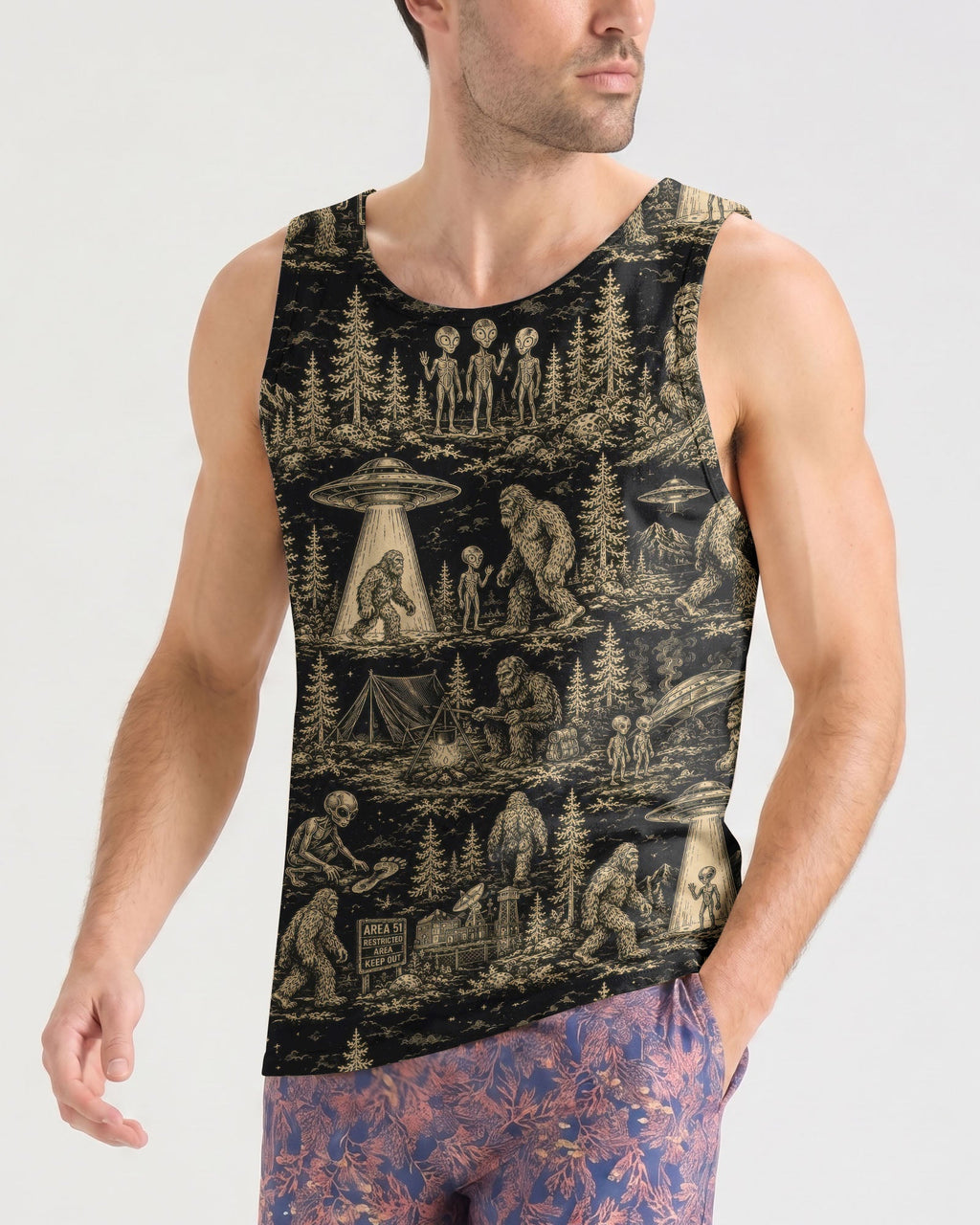 BIGFOOT ALIEN UFO  ALL OVER PRINT  - TLTW1106264