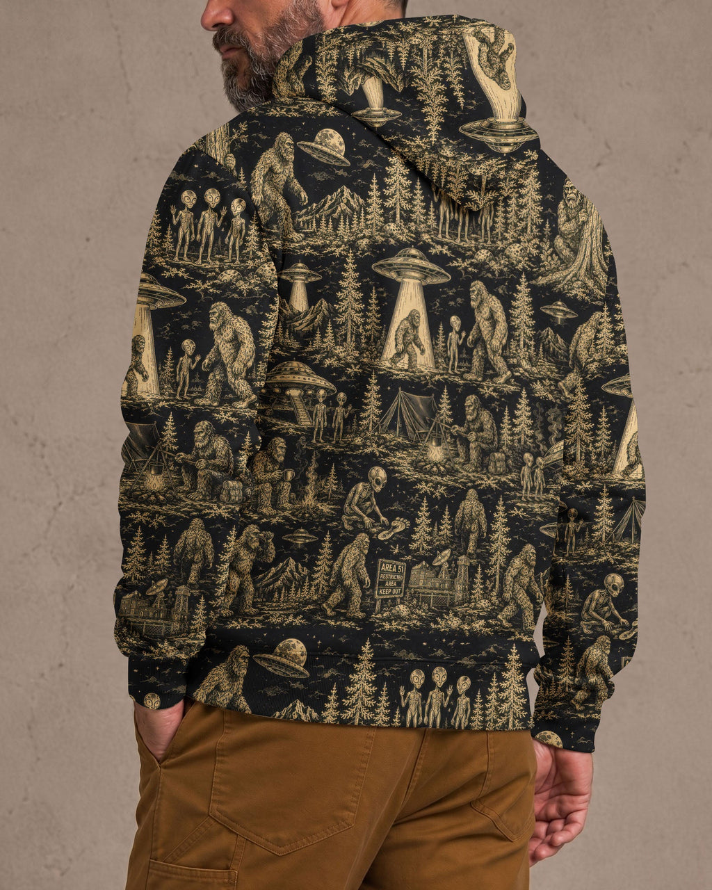BIGFOOT ALIEN UFO  ALL OVER PRINT  - TLTW1106264