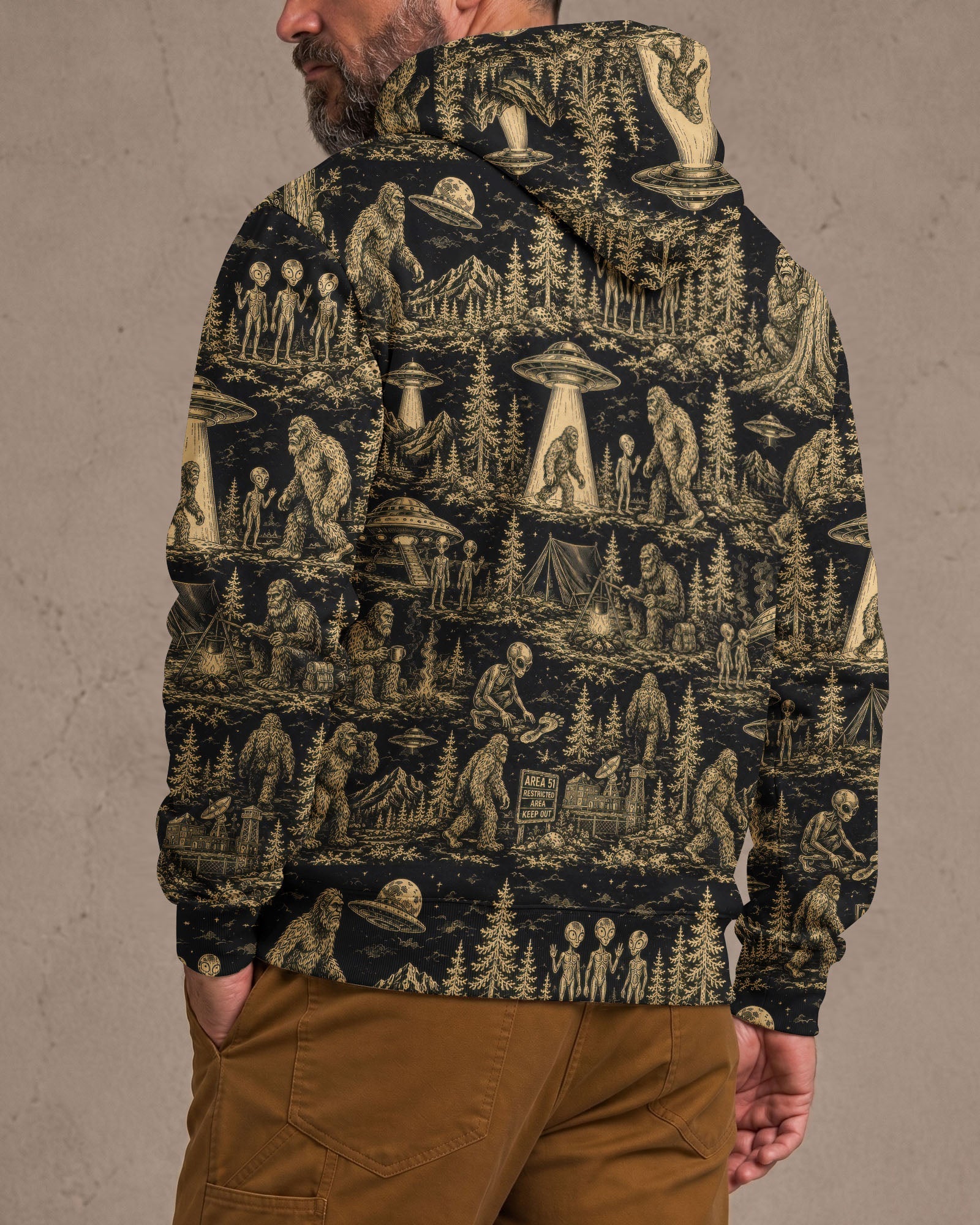 BIGFOOT ALIEN UFO  ALL OVER PRINT  - TLTW1106264